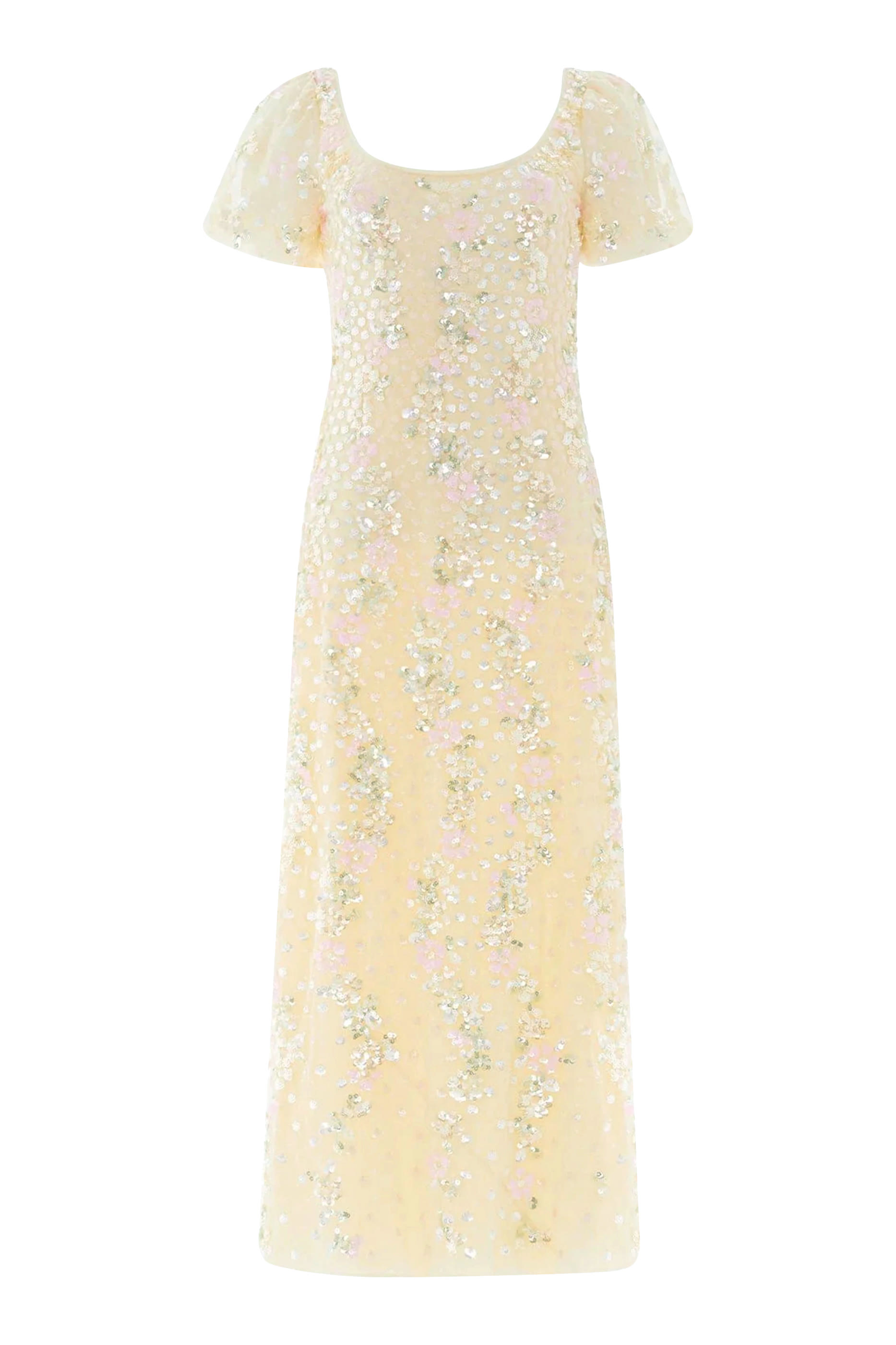 Confetti Puff Sleeve Ankle Gown