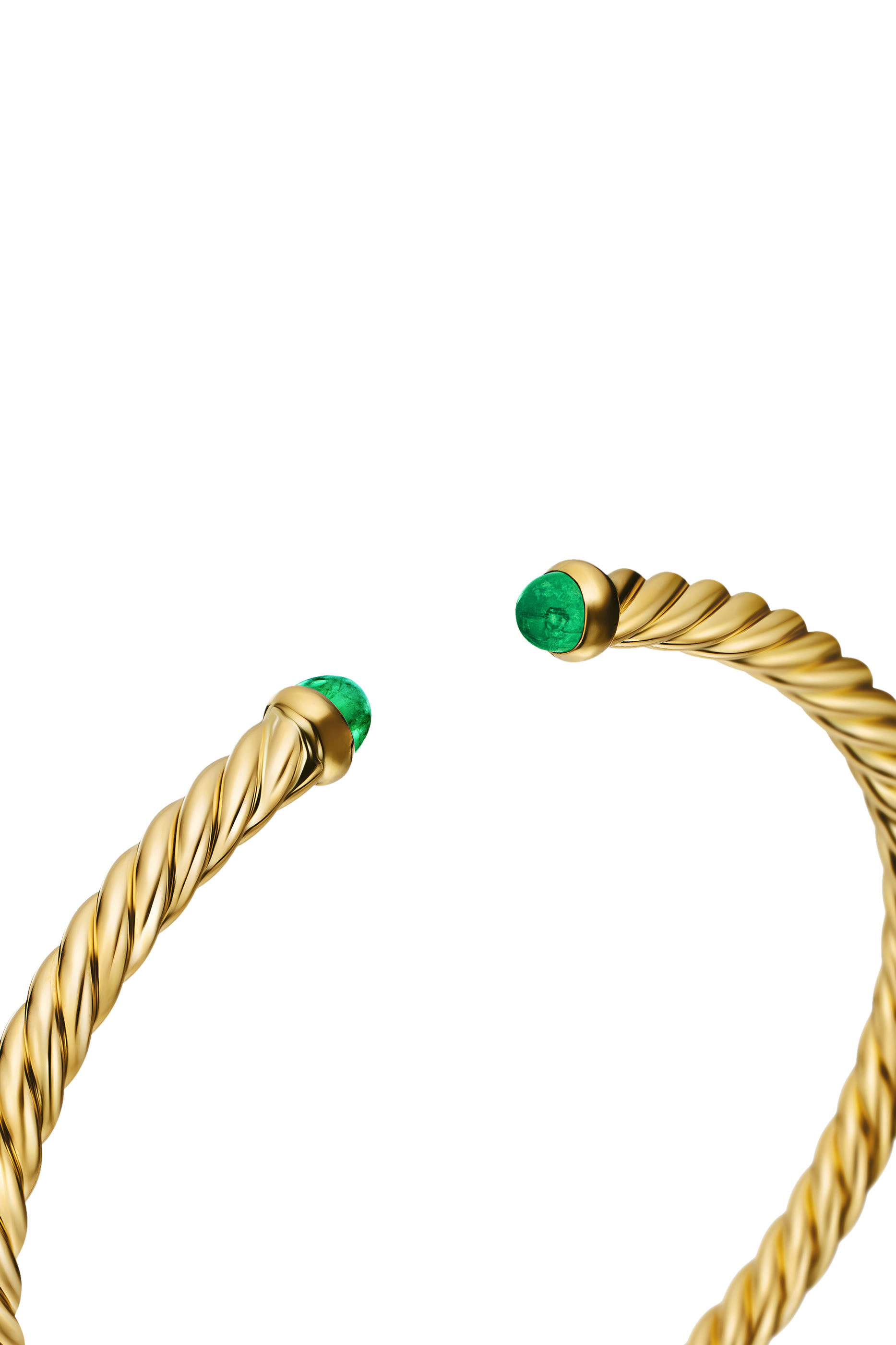 18K Yellow Gold  Emeralds Cable Flex Bracelet