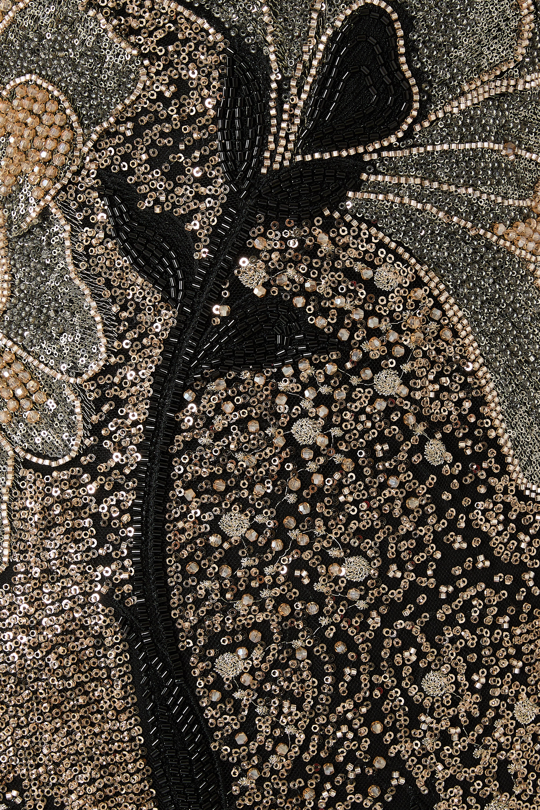 Sequin-Embellished Strapless Gown