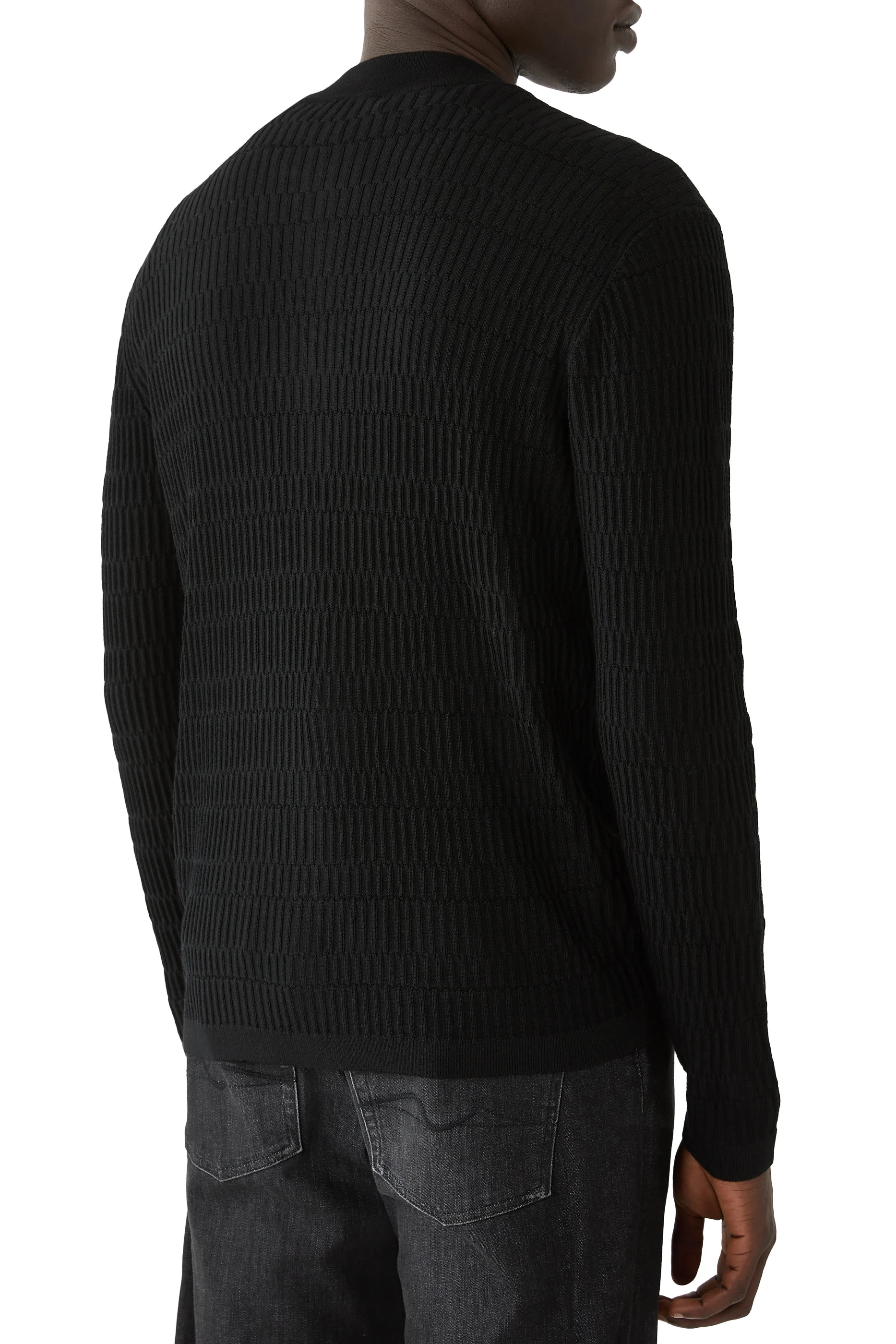 Virgin Wool Cardigan with a Regular Fit and Fancy Stitch 
