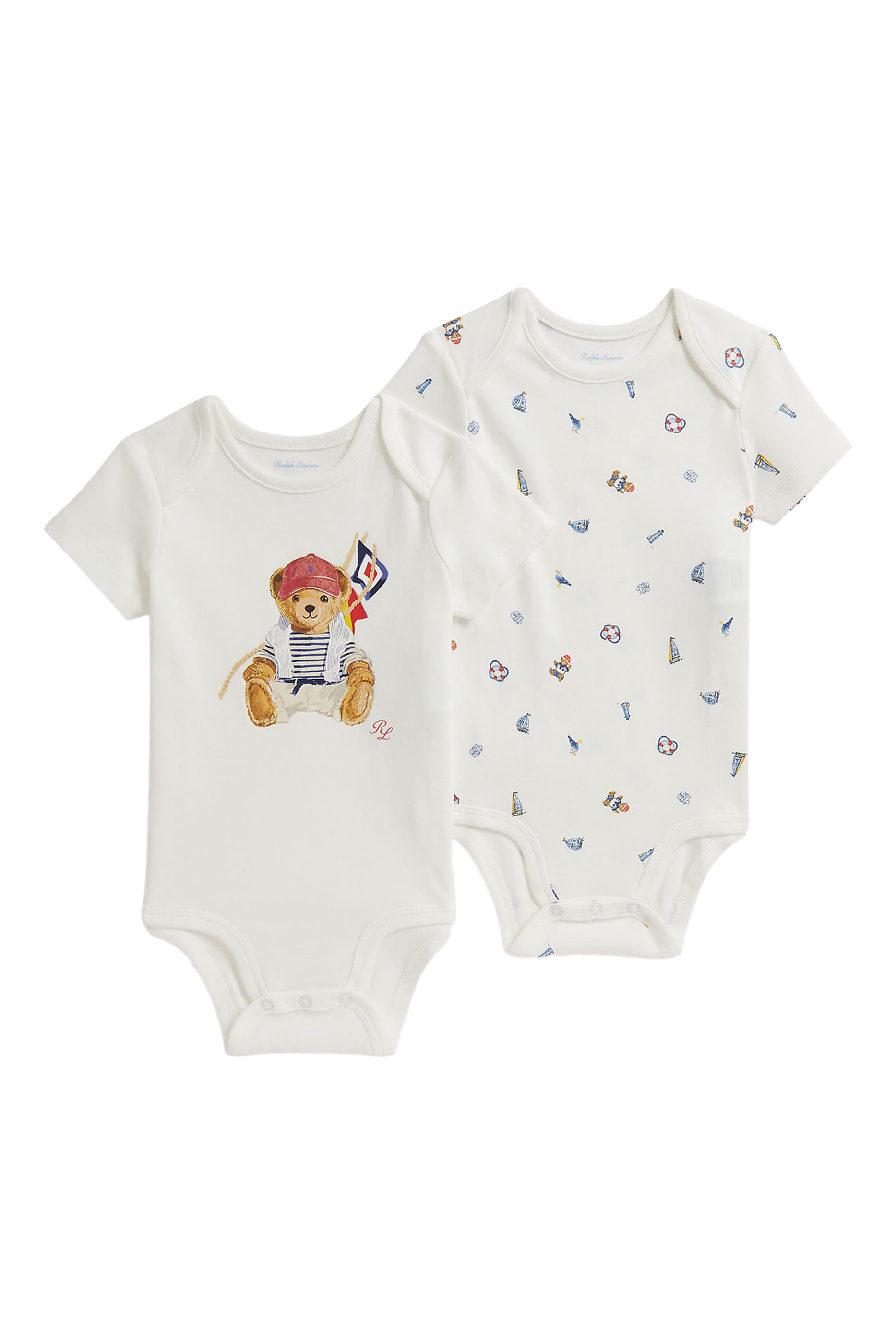 Baby Short Sleeves Polo Bodysuit, Set of 2