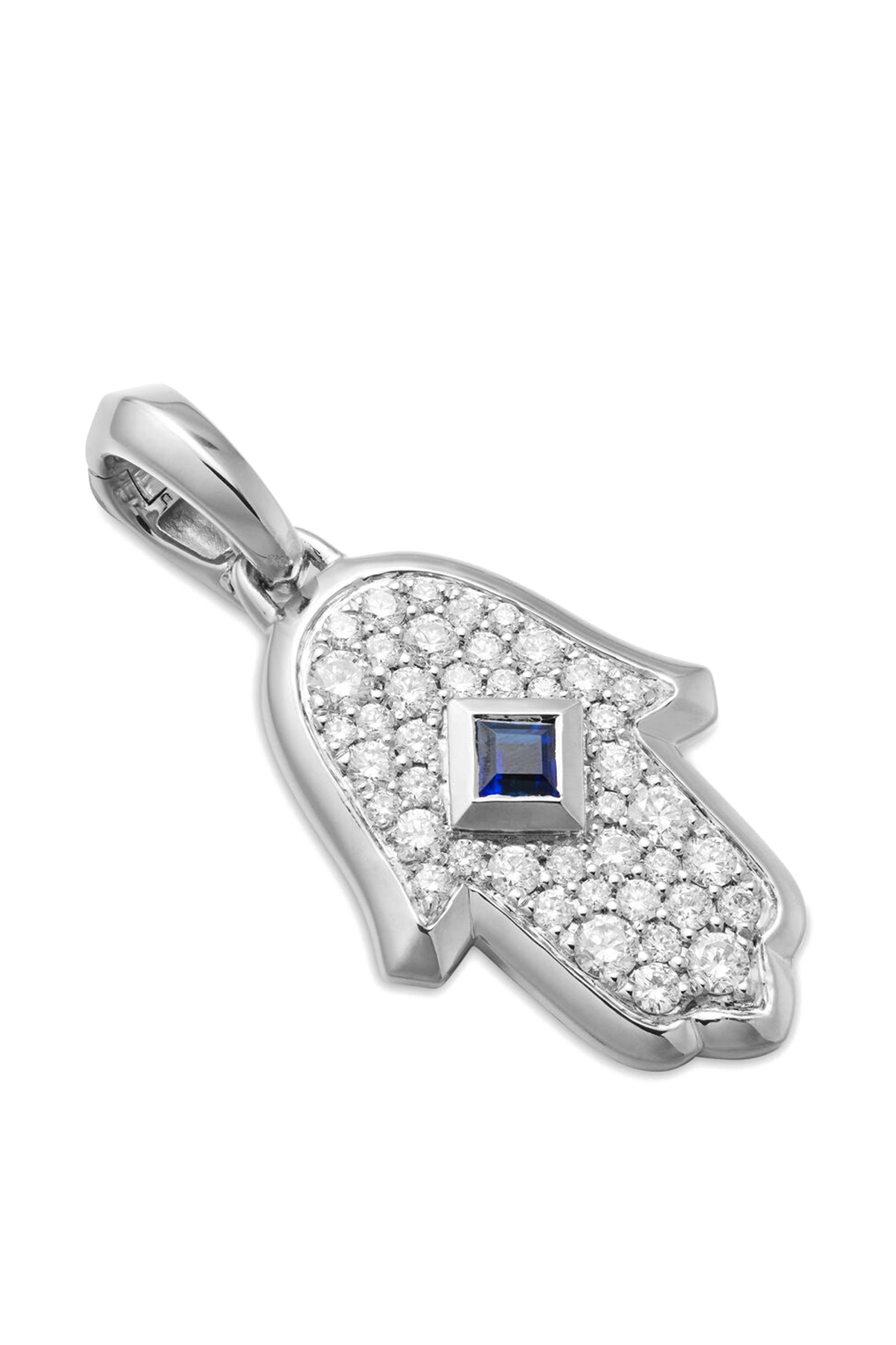 Hamsa Diamond And Sapphire Amulet