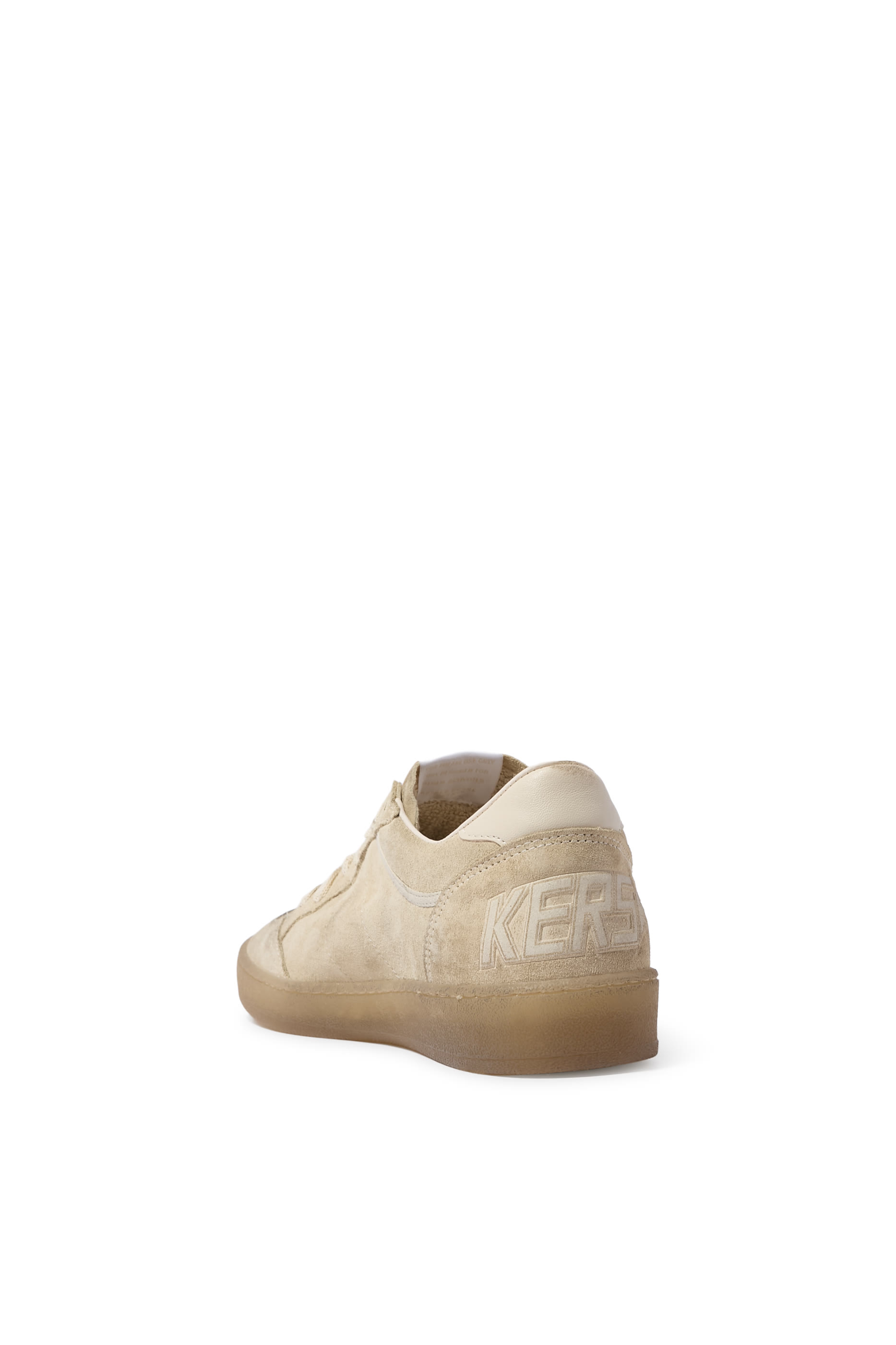 Ball Star Sneakers In Pearl Suede With Silver Glitter Star