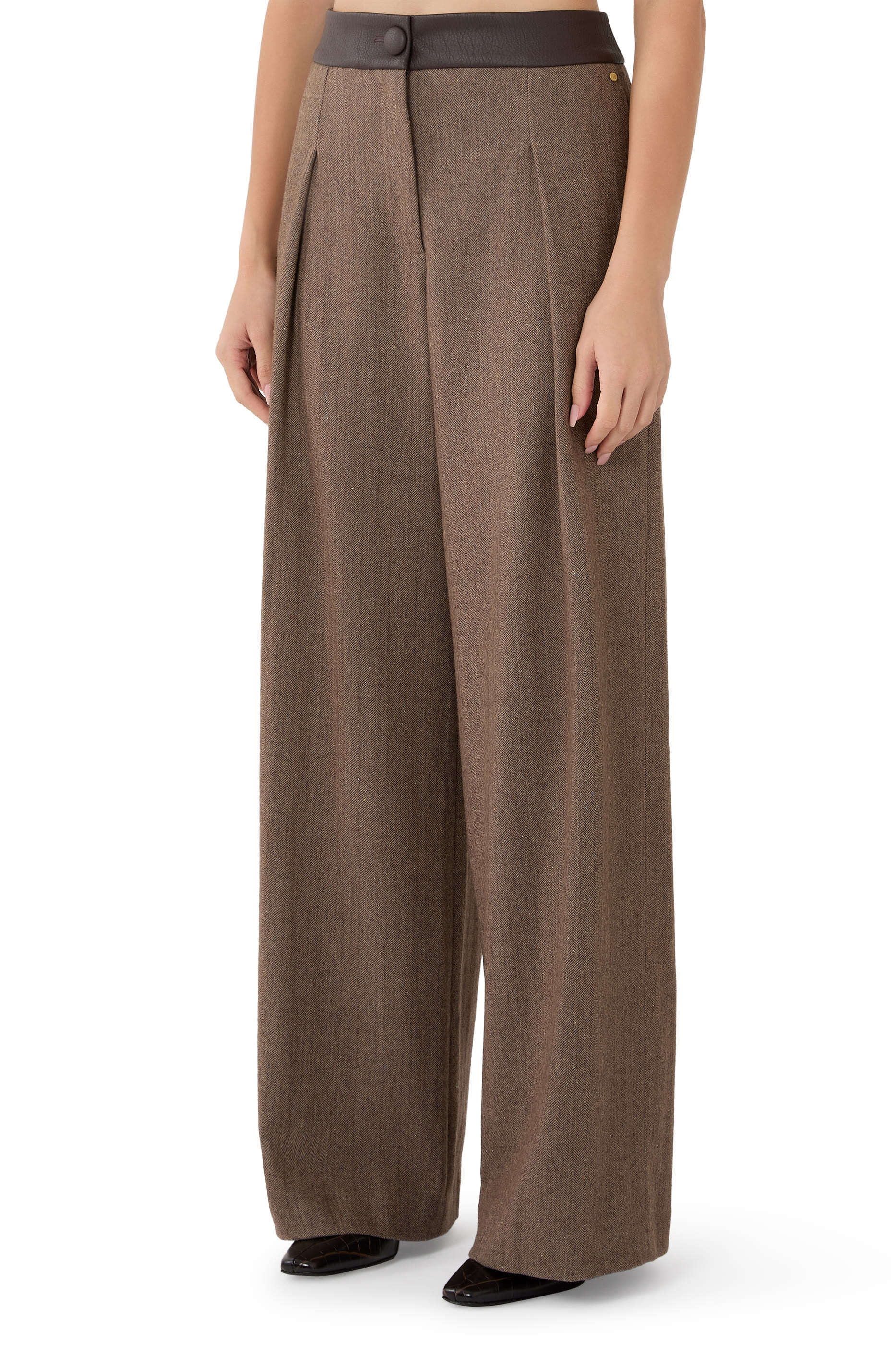 Herringbone Relaxed-Fit Trousers