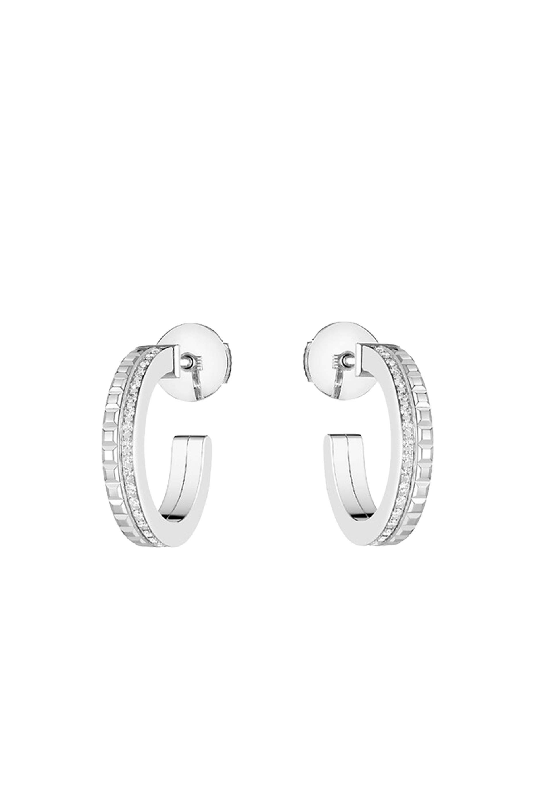 Quatre Radiant Edition Hoop Earrings, 18K White Gold  Diamond