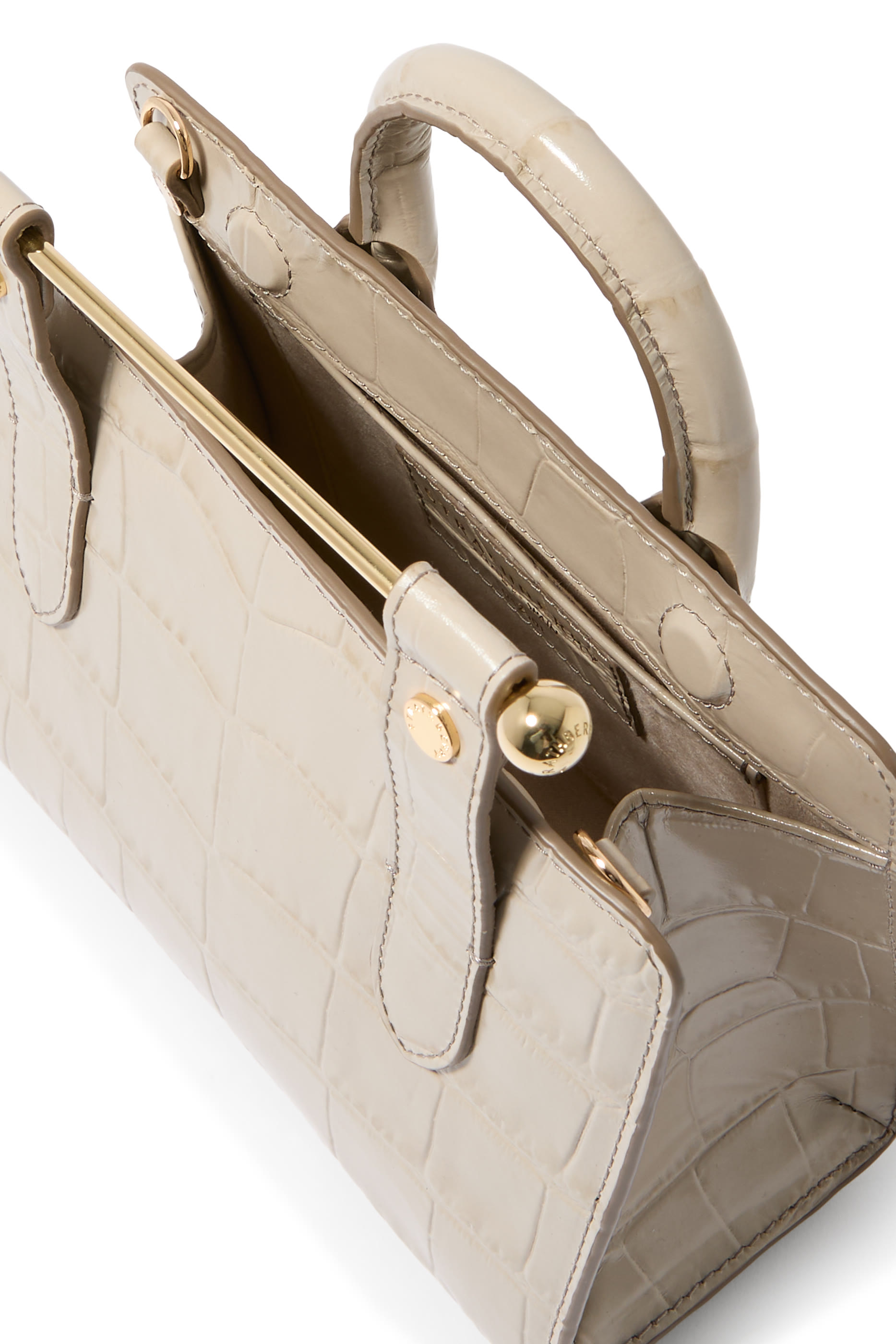 Croc-Embossed Nano Tote Bag