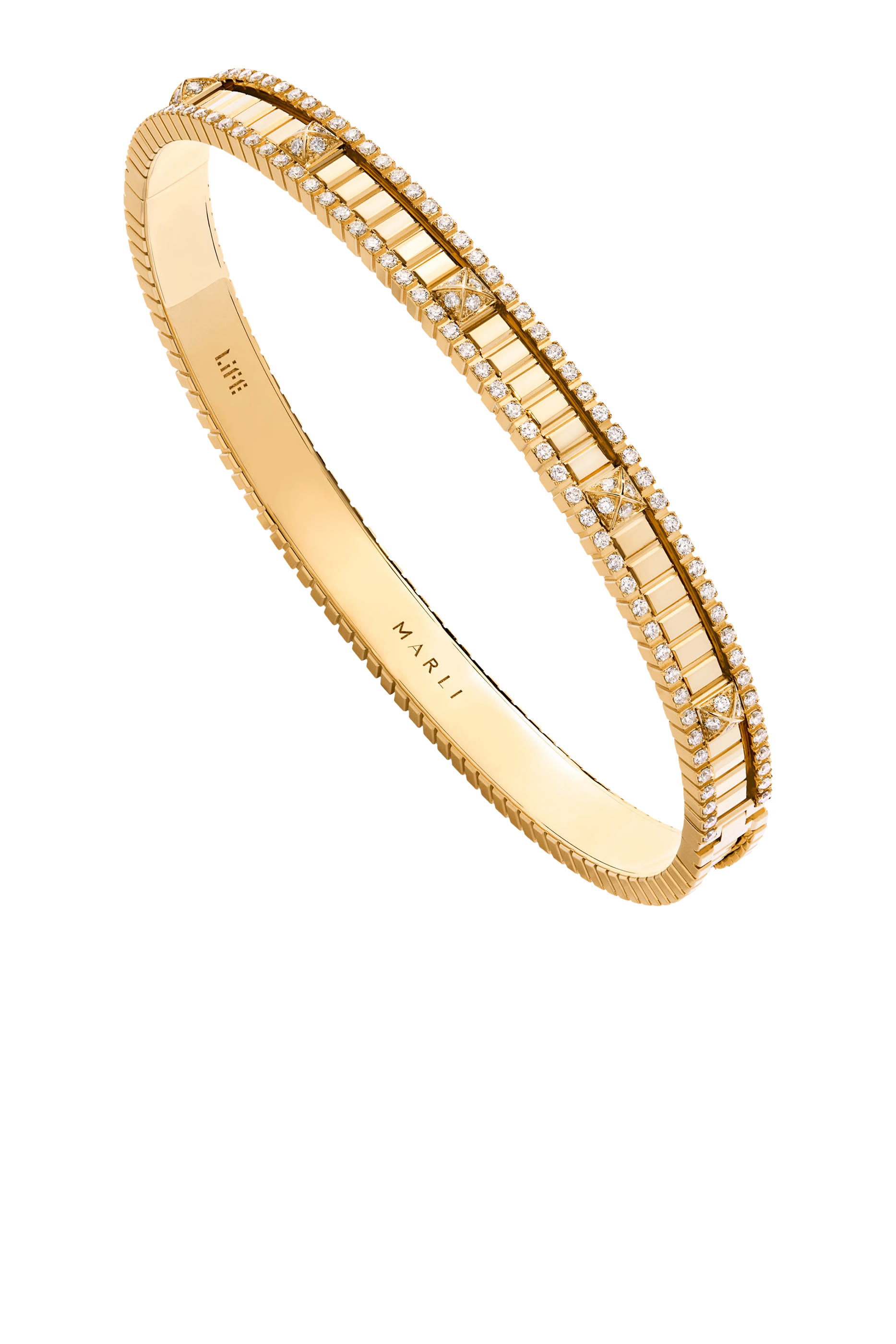 LIFE Full Diamond Hinged Bangle, 18k Yellow Gold  Diamonds