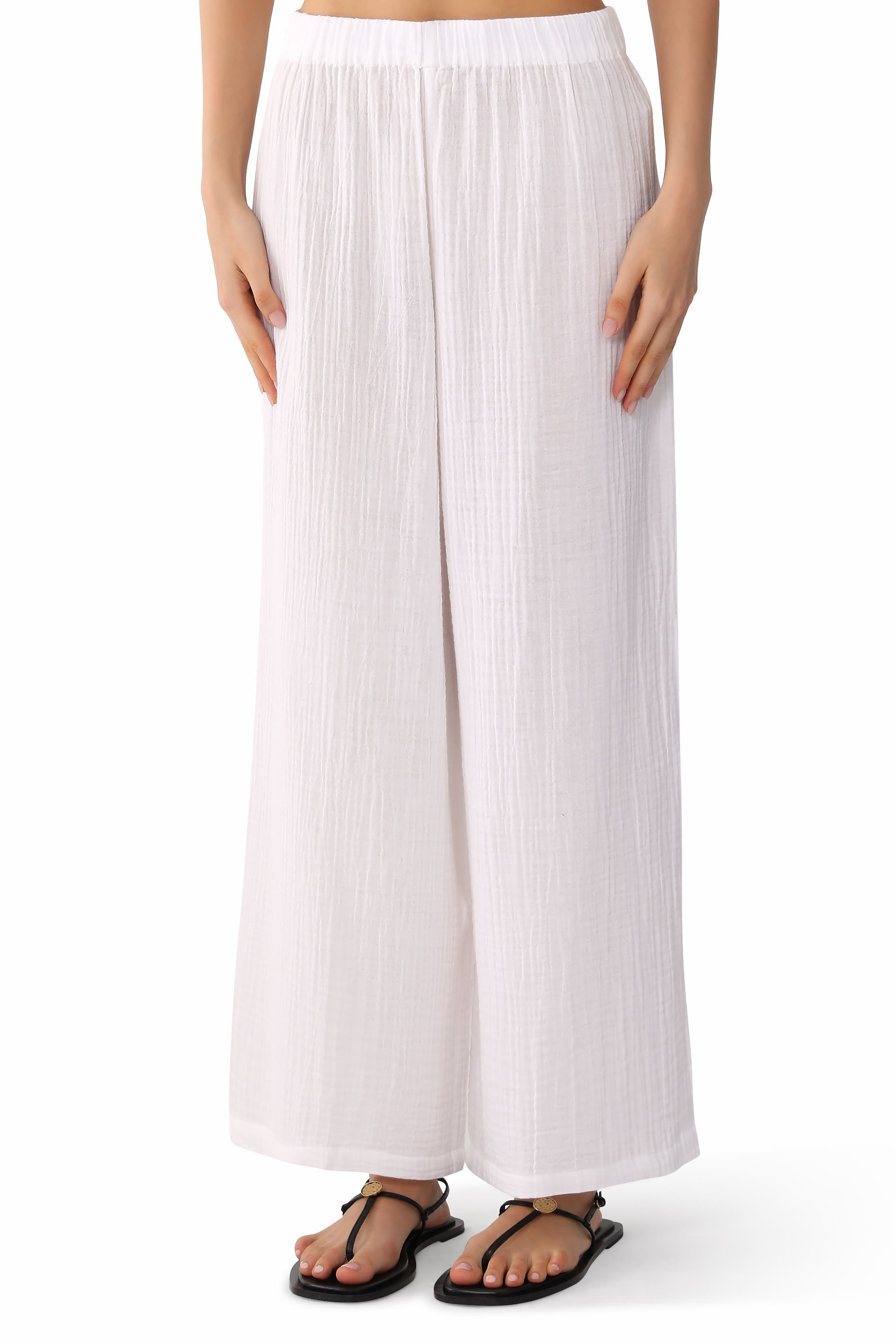 Doubleweave Wide-Leg Pants