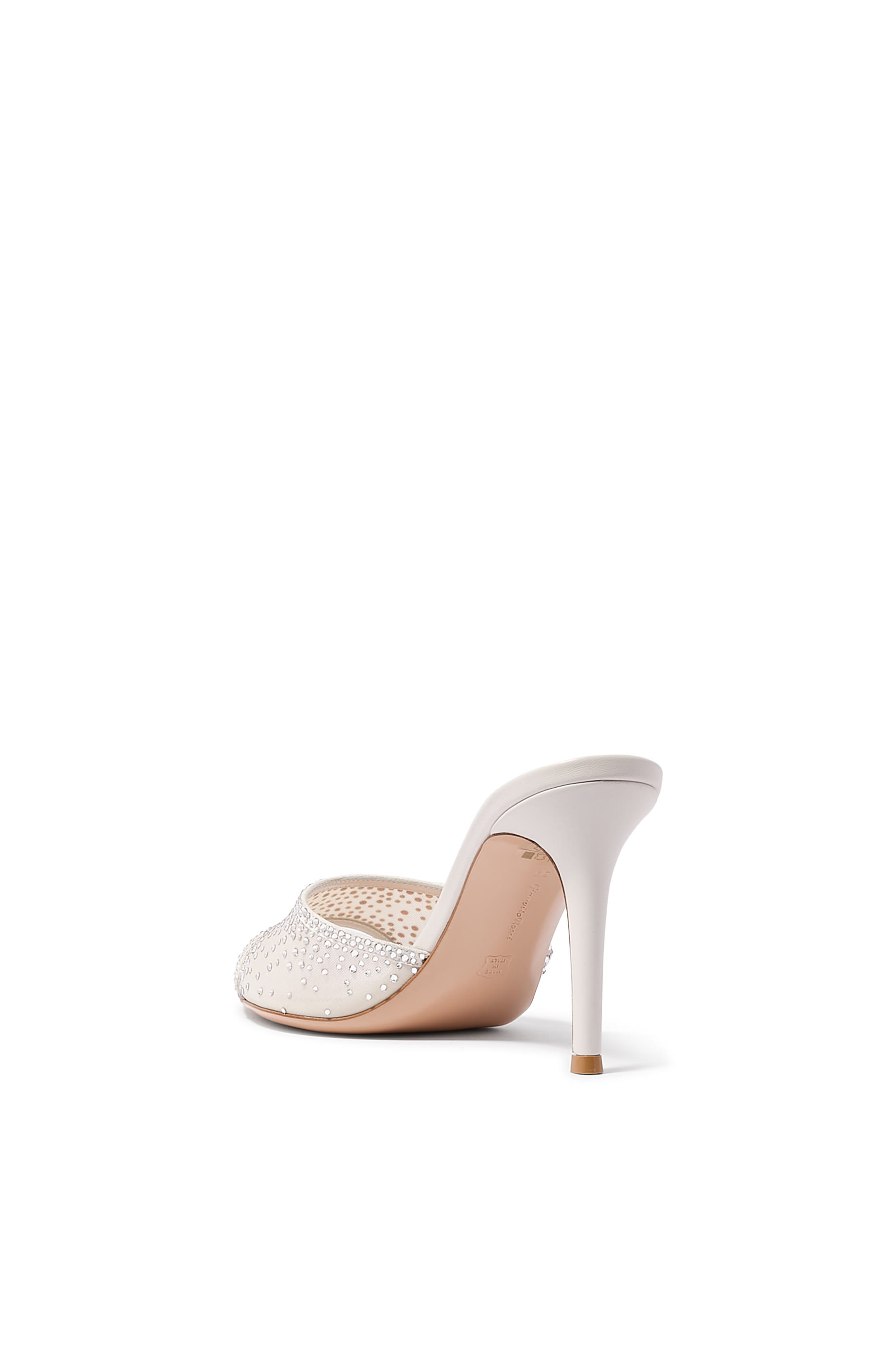Rania 85 Embellished Mules in Suede and Organza 