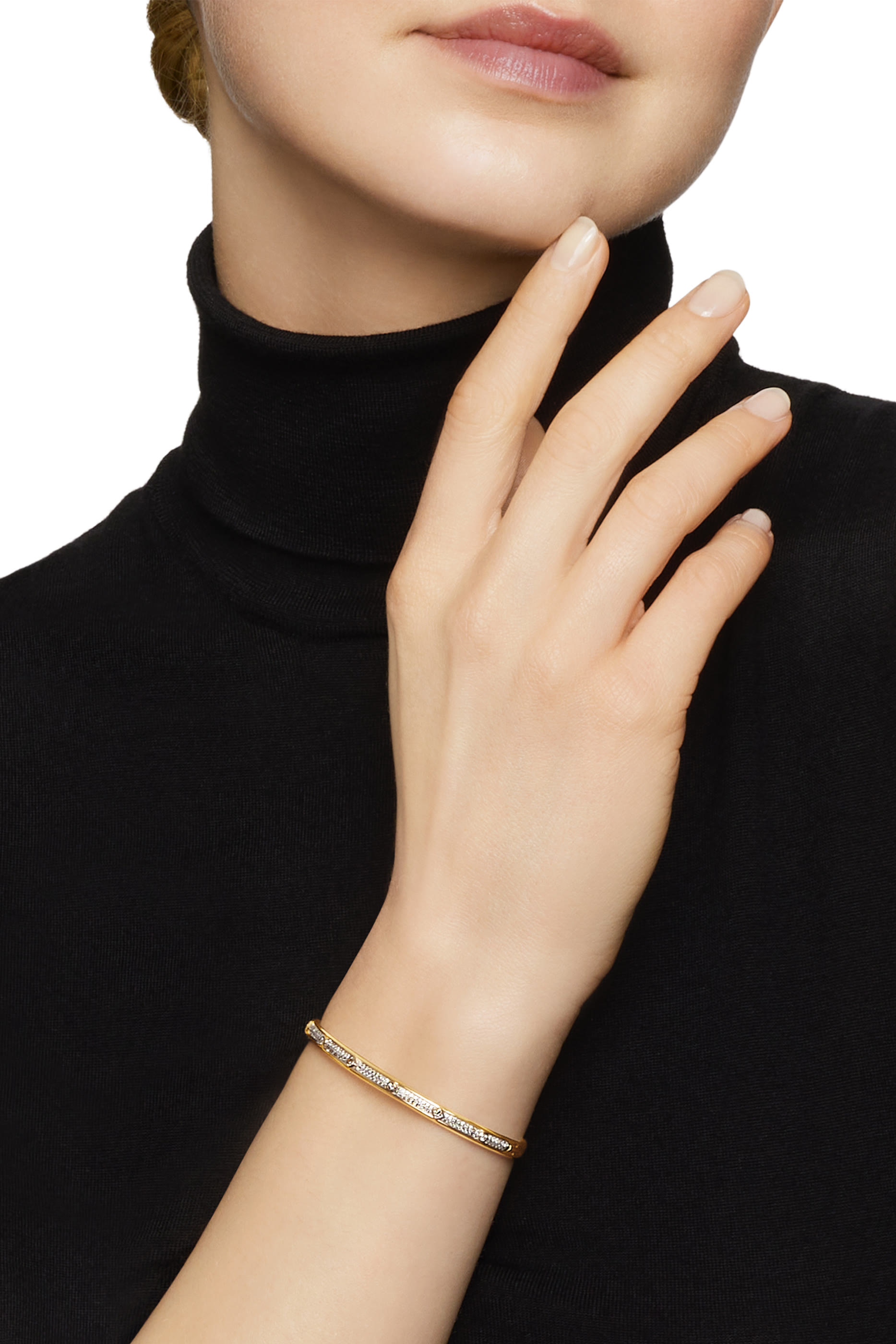 Renaissance Bangle, 18k Yellow Gold  Diamonds