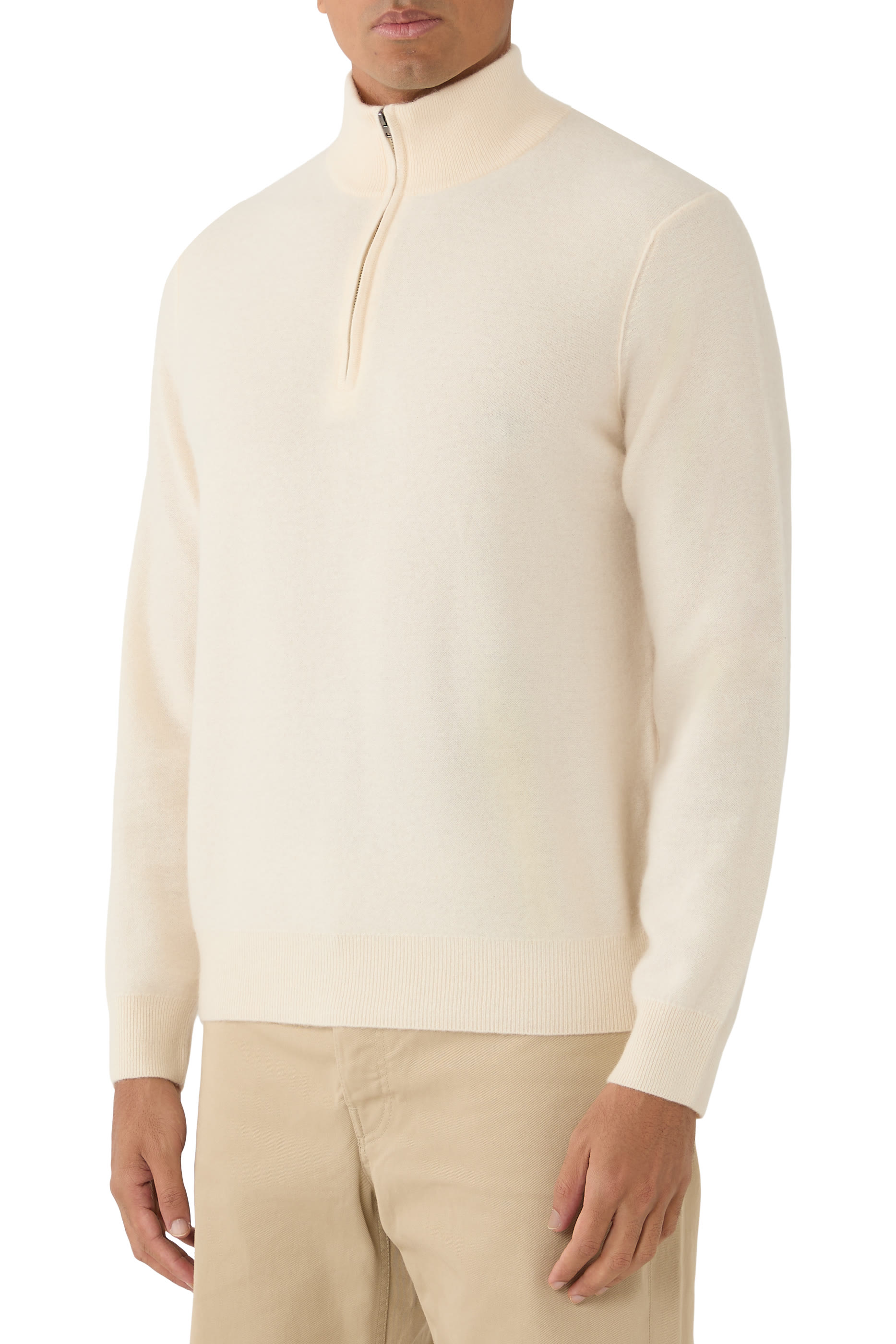  Plush Cashmere Quarter-Zip Sweater
