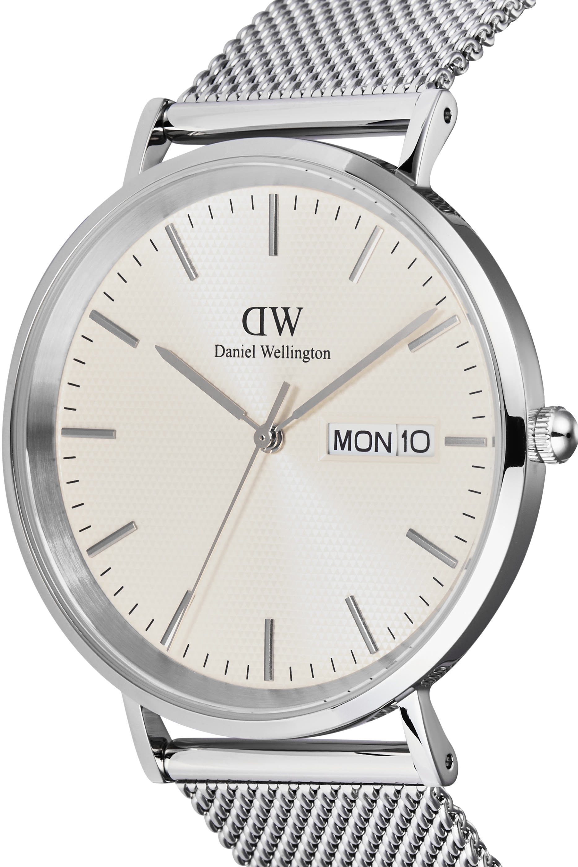 Classic Day Display Sterling Champagne Watch, 40mm