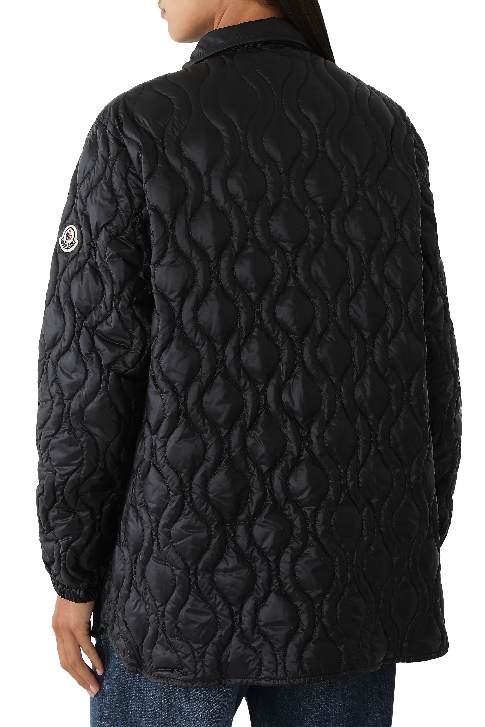 Balette Geometric Quilted Mid-Length Down Jacket 