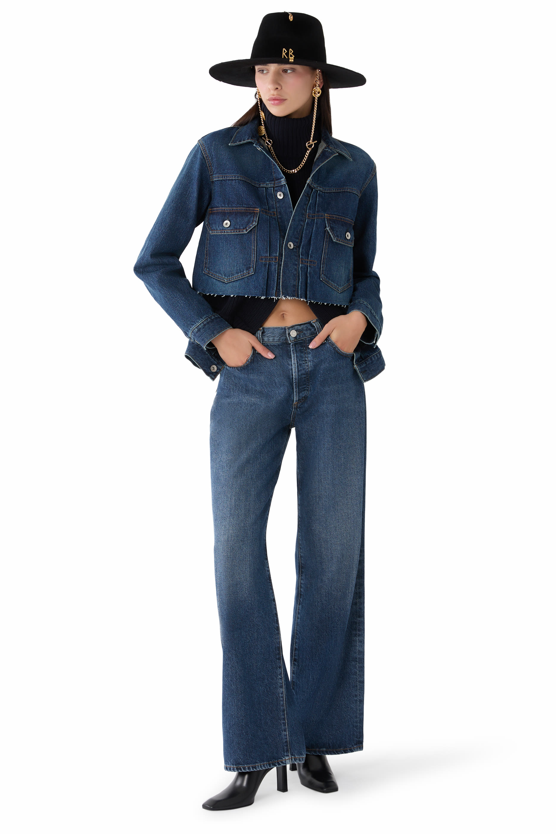 Denim x Wool Knit Jacket 