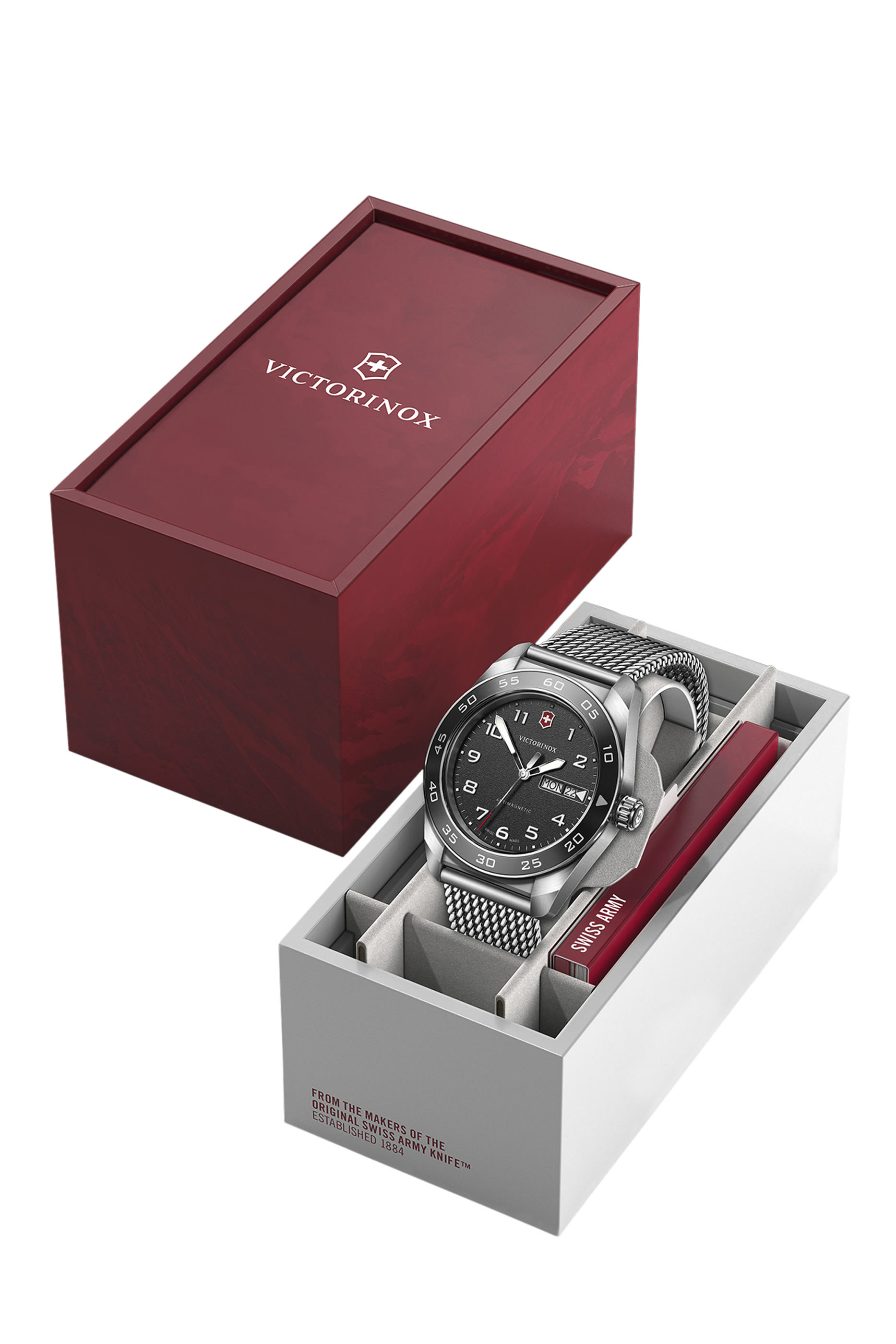 Swiss Army Quartz Watch, Stainless Steel  Mesh, 42mm