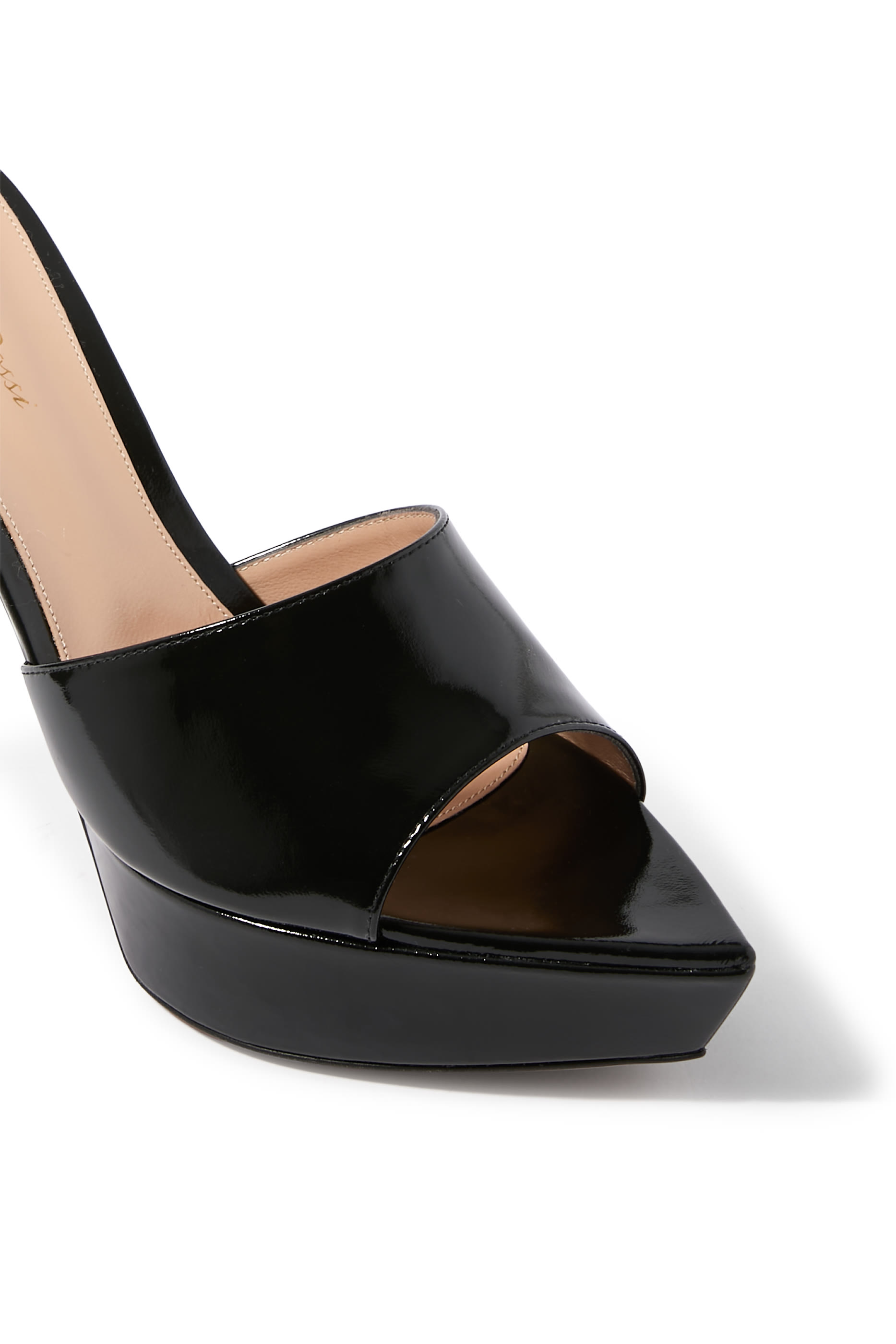 Dasha 85 Platform Mules in Patent Leather