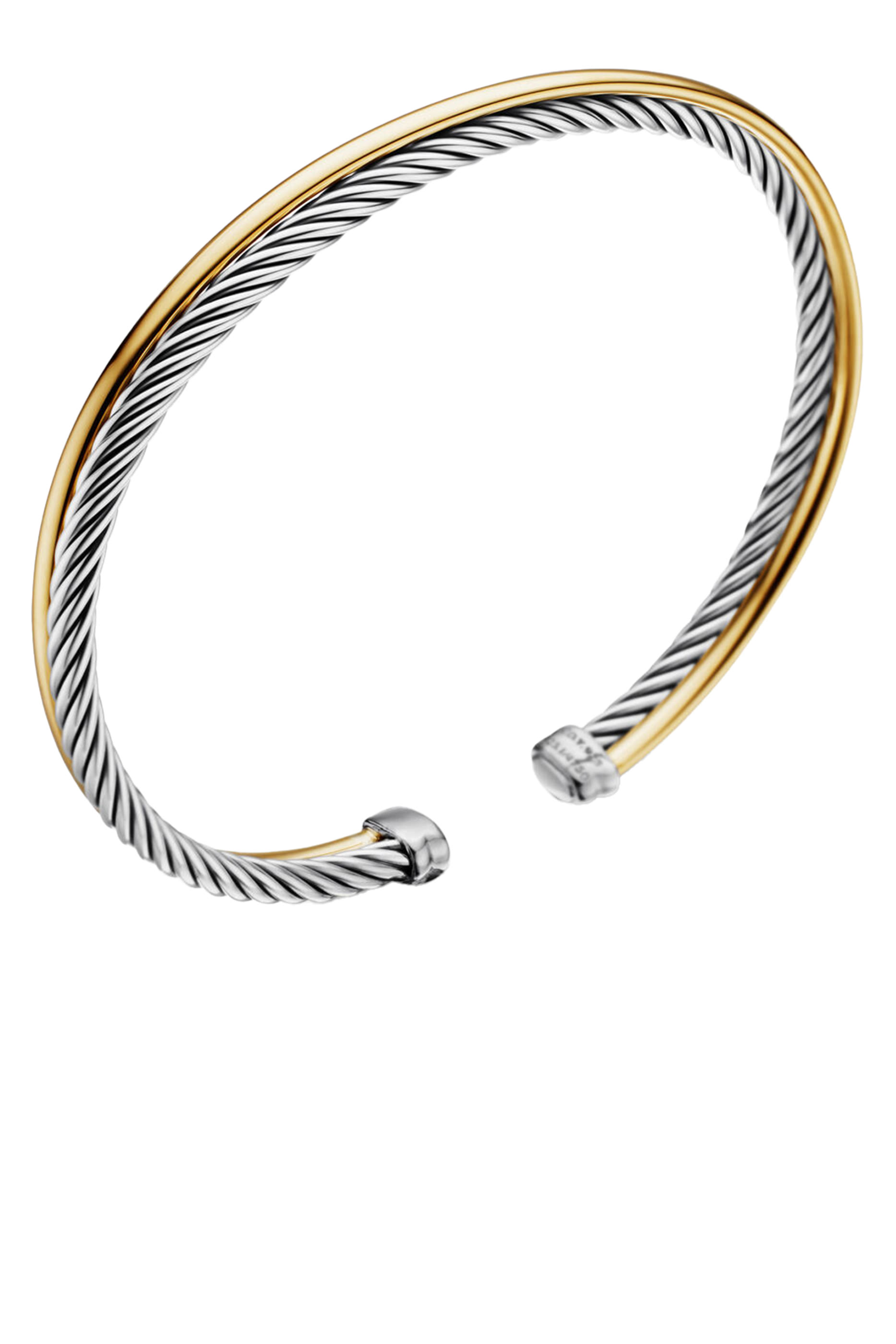Sterling Silver  18K Yellow Gold Crossover Bracelet