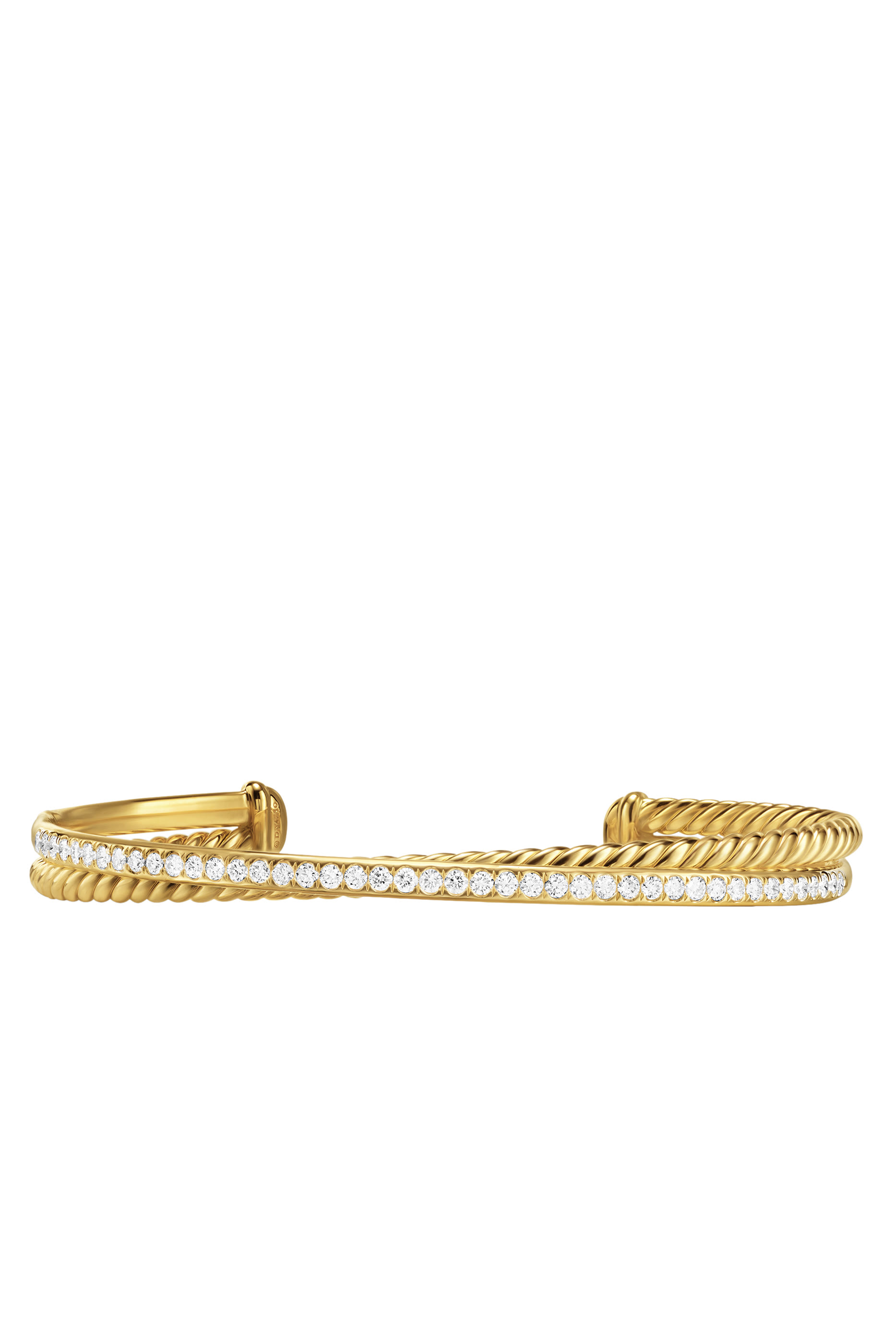 Crossover Two Row Bracelet, 18k Yellow Gold  Diamonds