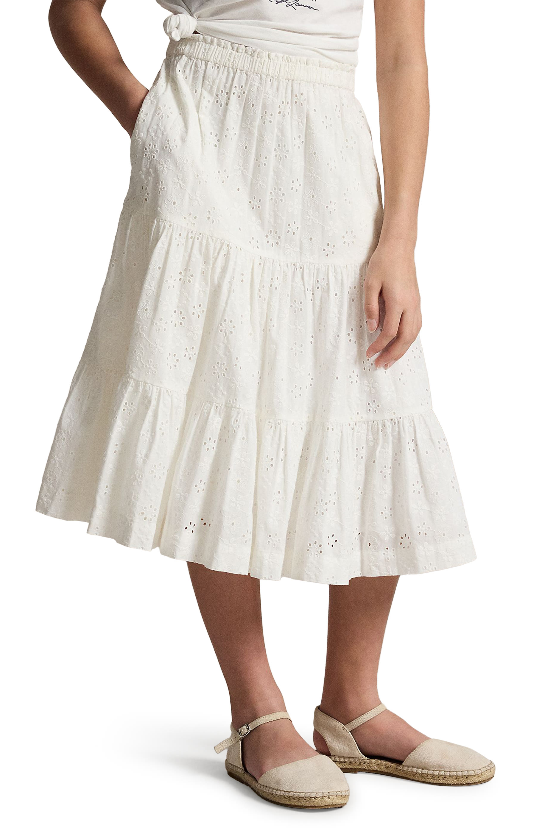 Kids Eyelet Maxi Skirt
