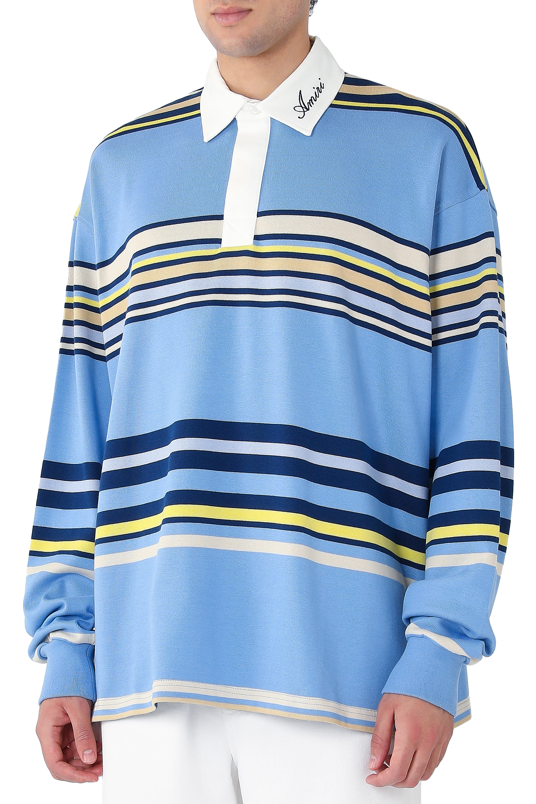 Striped Long Sleeve Polo