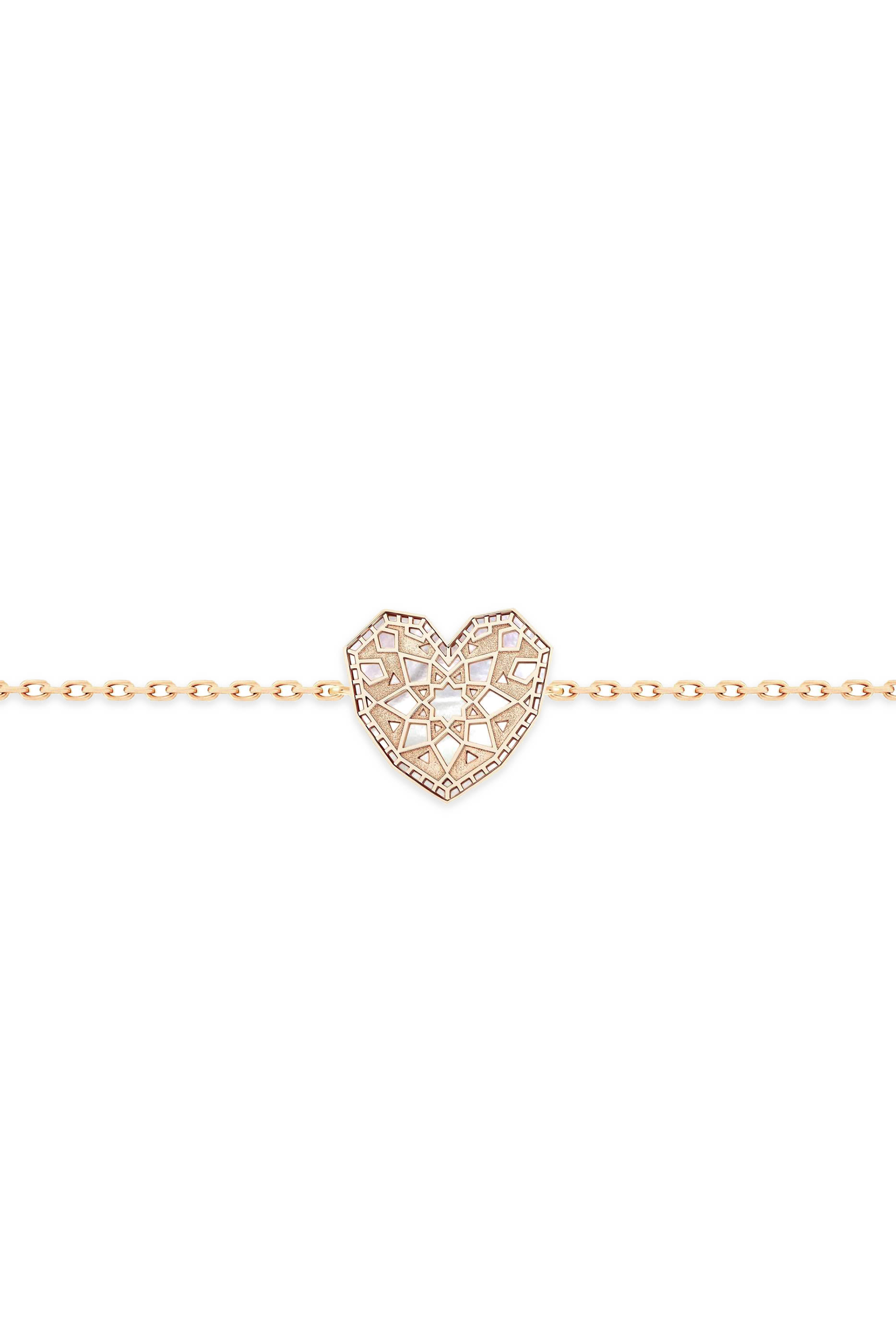 Qalb Turath Small Bracelet, 18k Pink Gold  Mother-of-Pearl, Diamonds