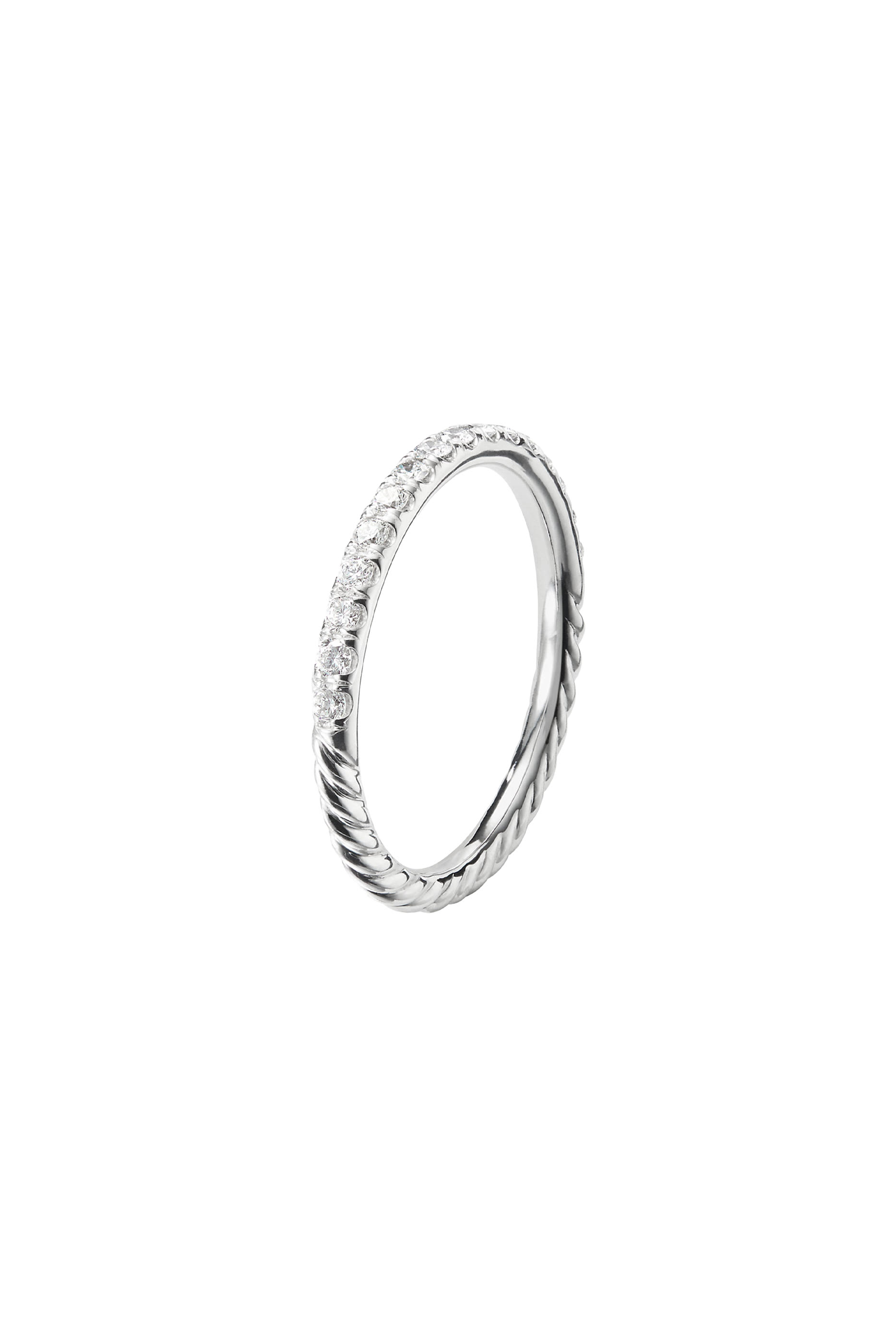 Cable Collectibles Stack Ring, 18k White Gold  Diamonds