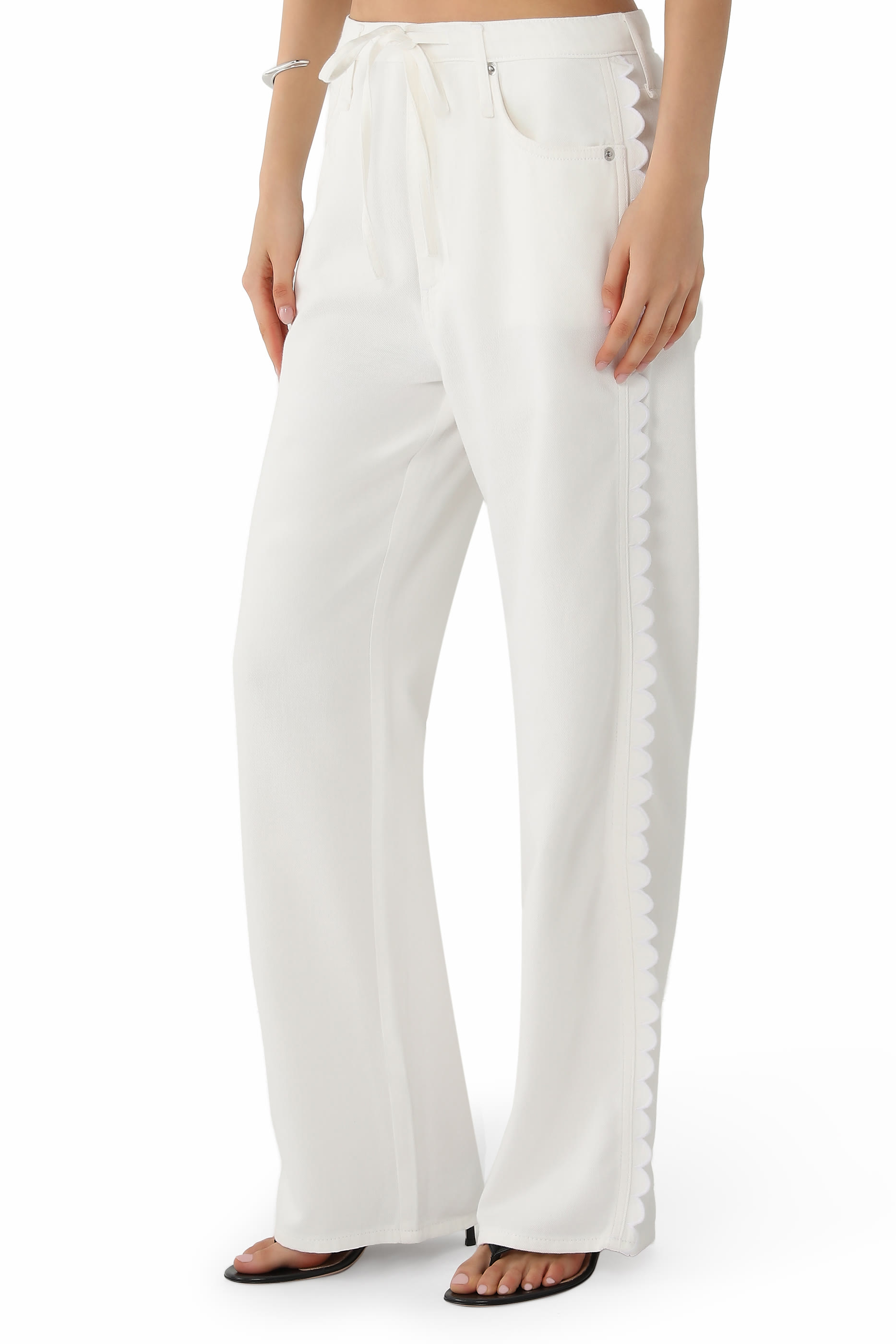 Phoebe Drawstring Wide-Leg Jeans 