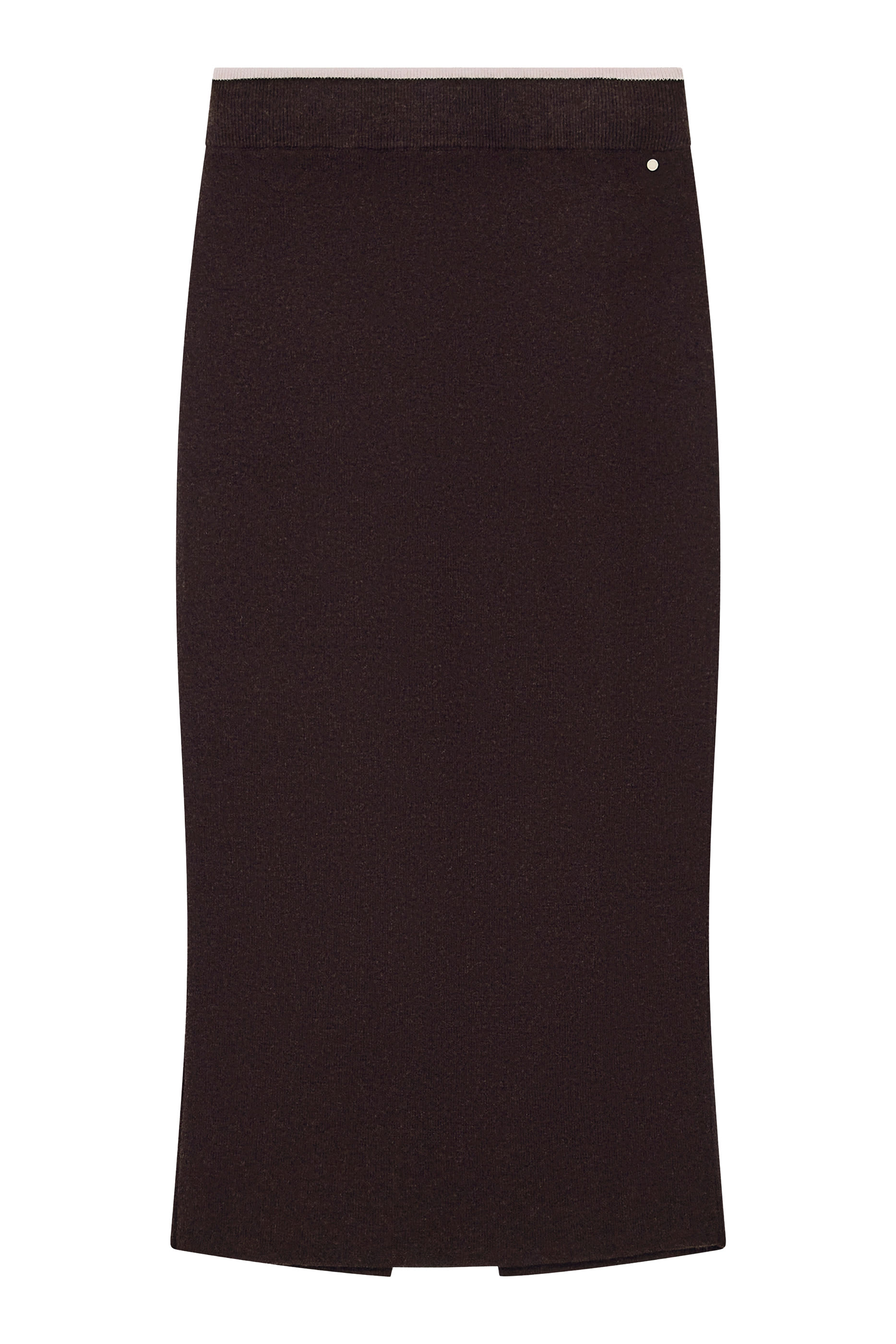Back-Slit Knitted Midi Skirt