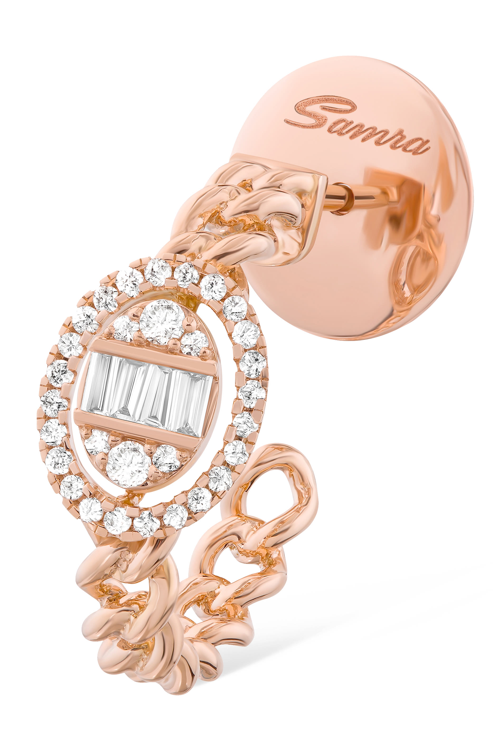 Quwa Oval Earrings, 18k Rose Gold  Diamonds