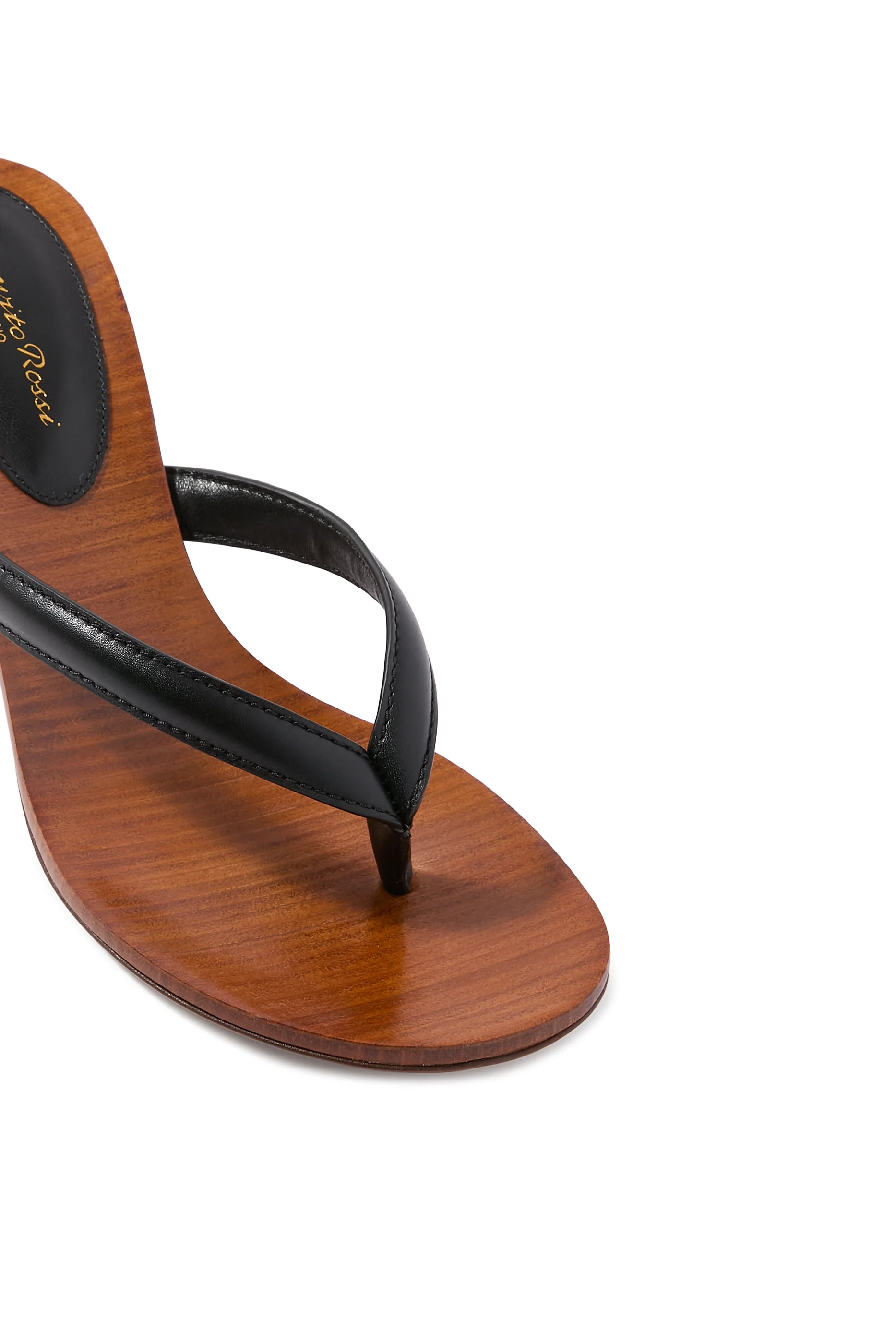 70 Block Heel Thong Mules in Leather