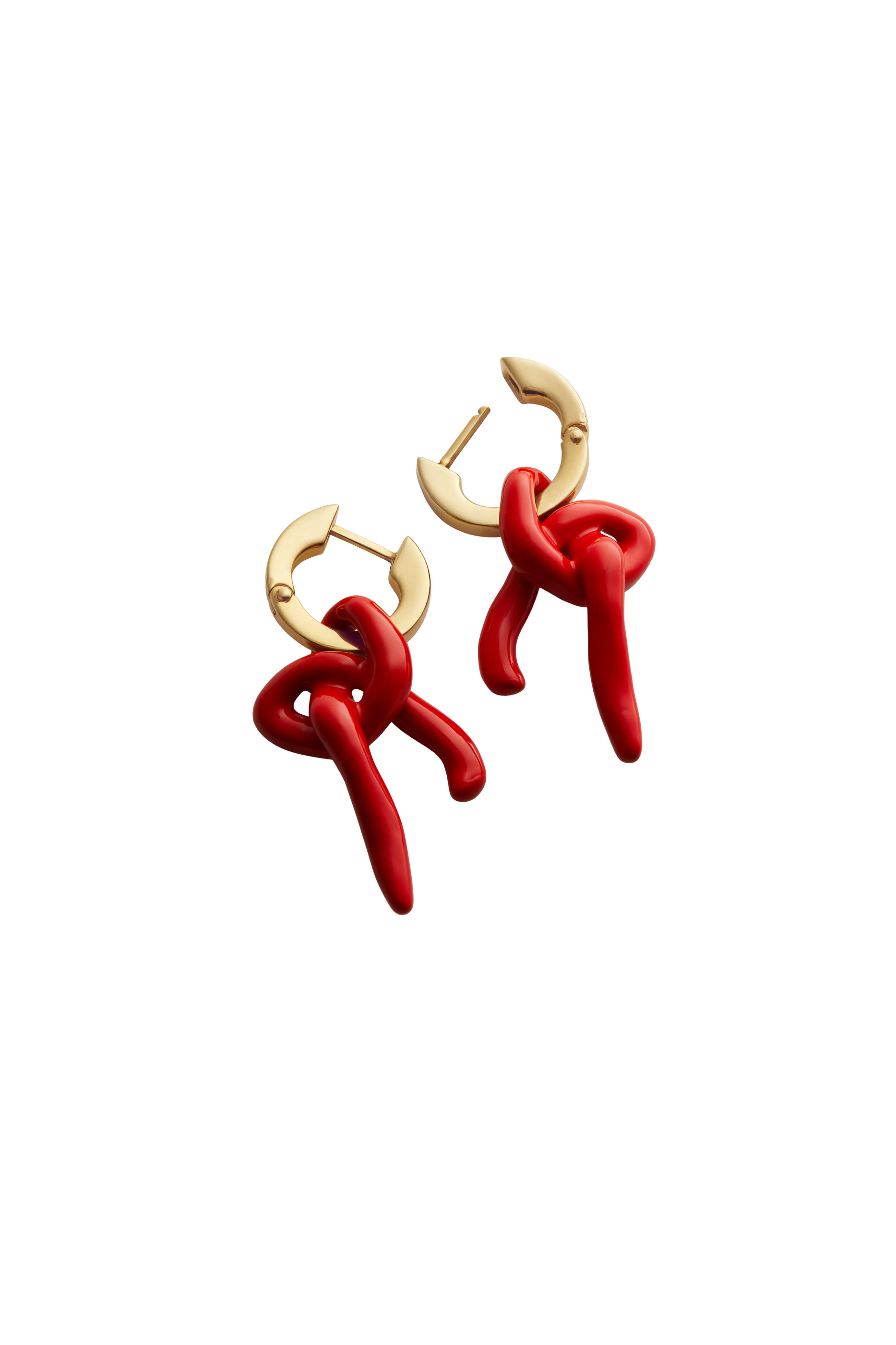  Knot Earrings, 18K Gold-Finish Sterling Silver  Enamel