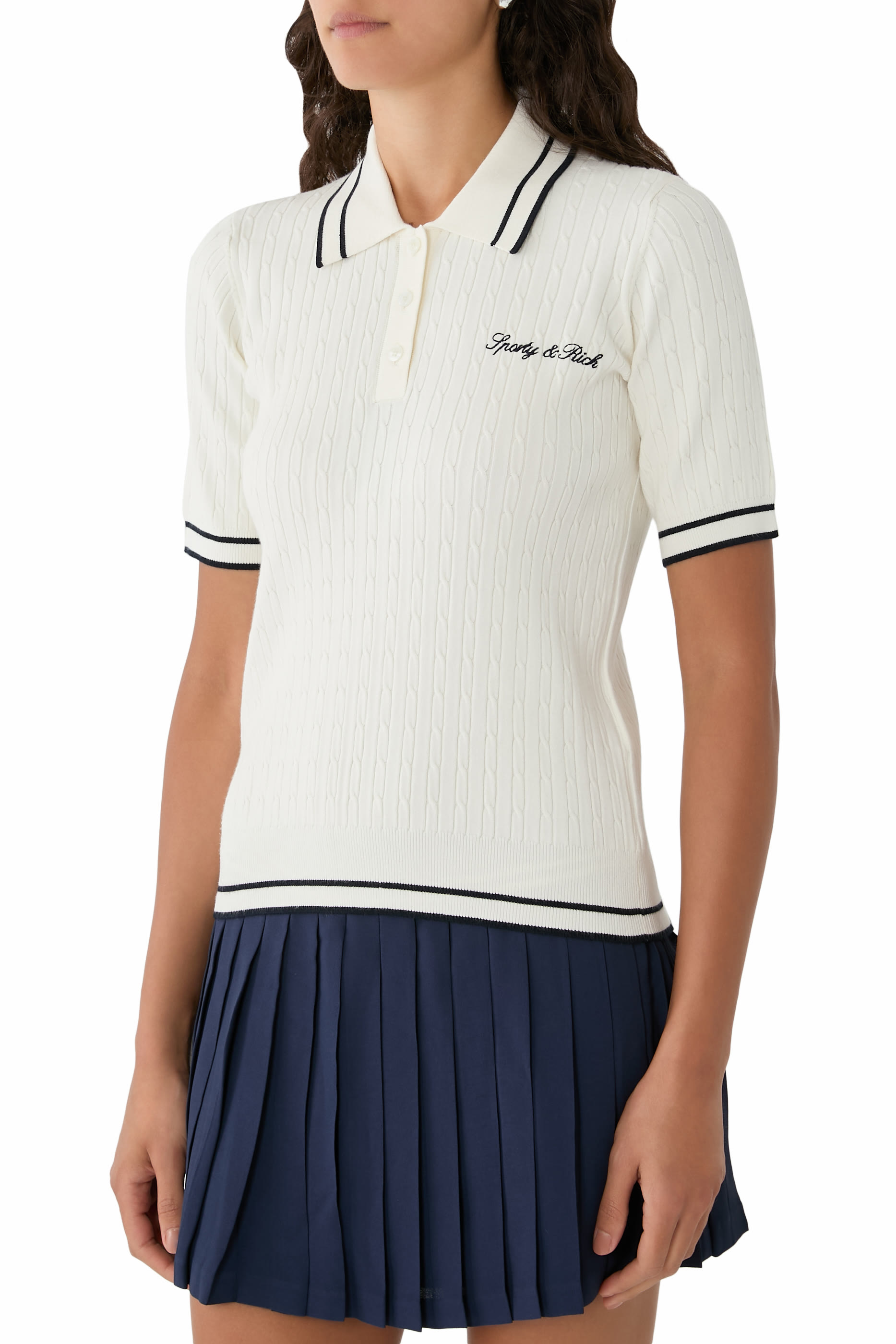 Signature Logo Mini Cable Polo Shirt