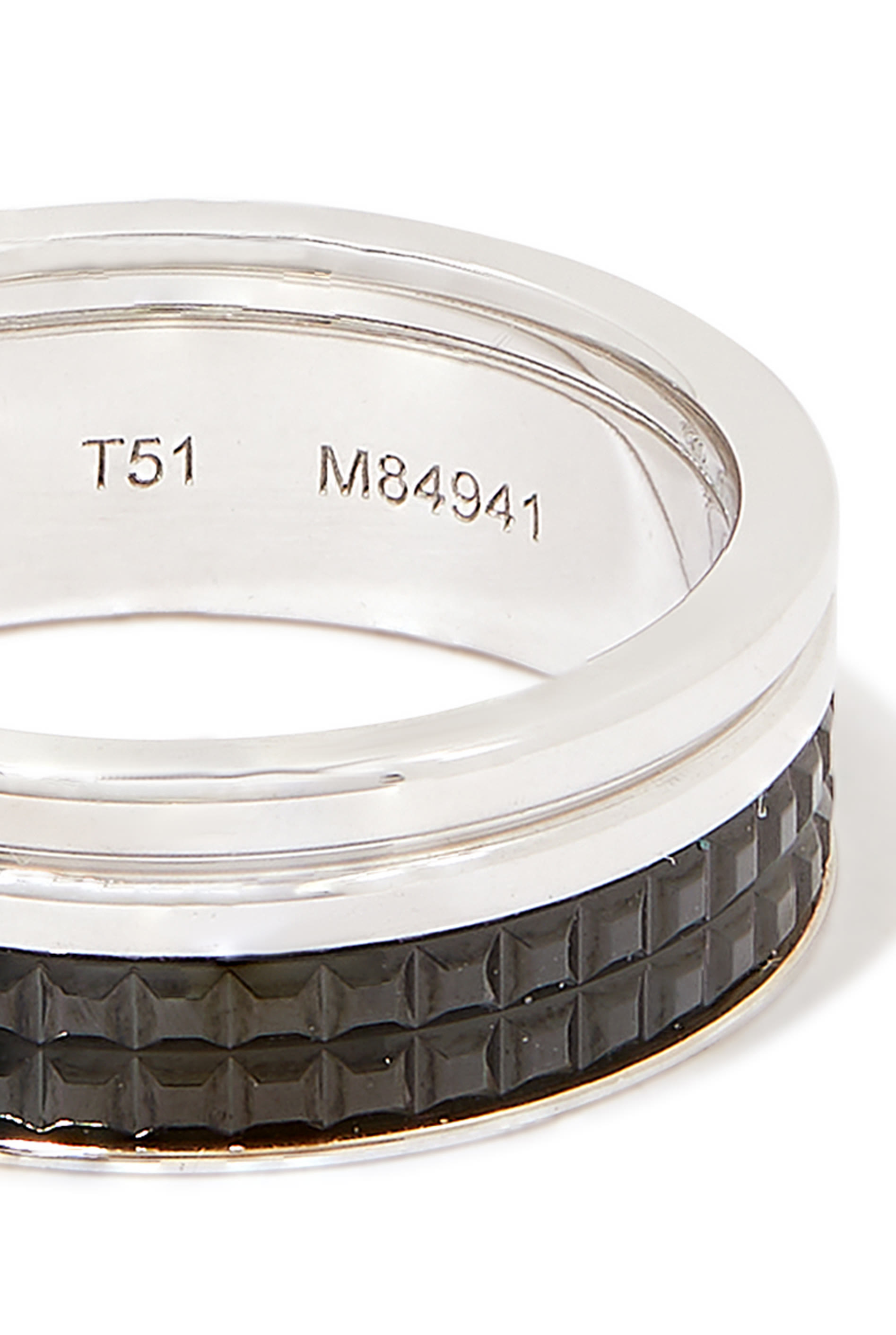 Quatre Black Edition Large Wedding Band, 18k White Gold And Black Pvd