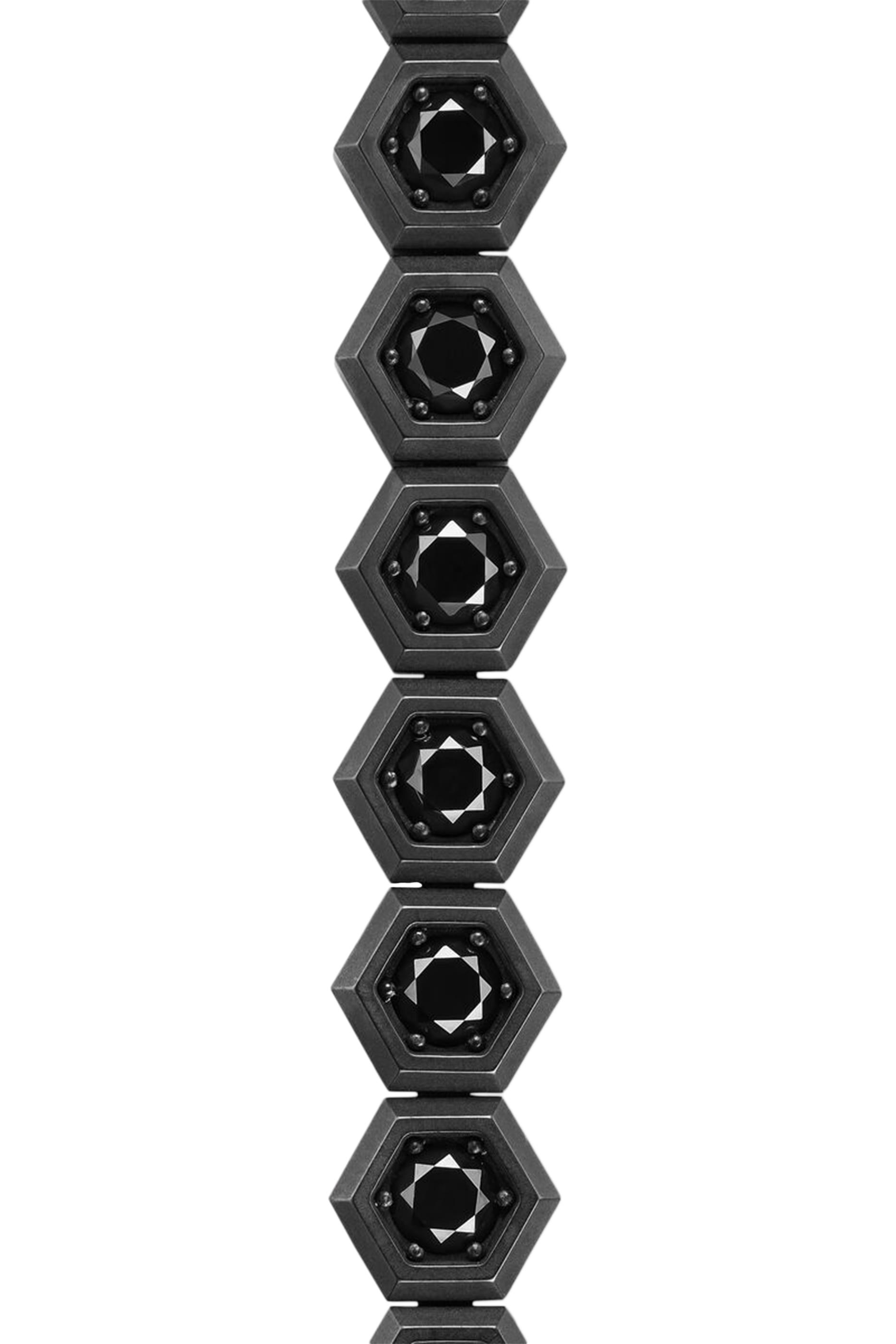 Hex Pav&eacute; Tennis Bracelet, Titanium  Diamonds 