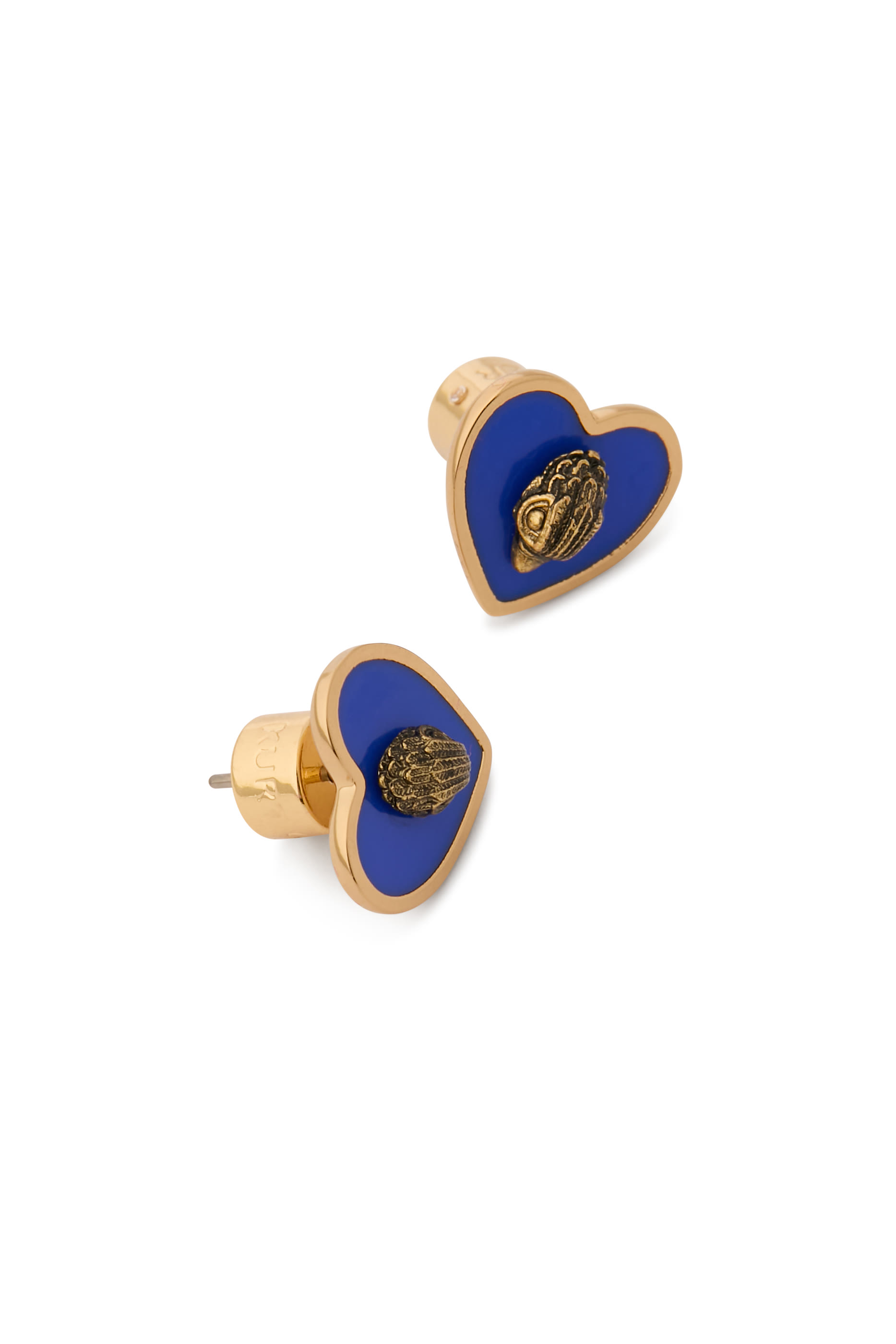 Eagle Heart Studs, Brass  Enamel