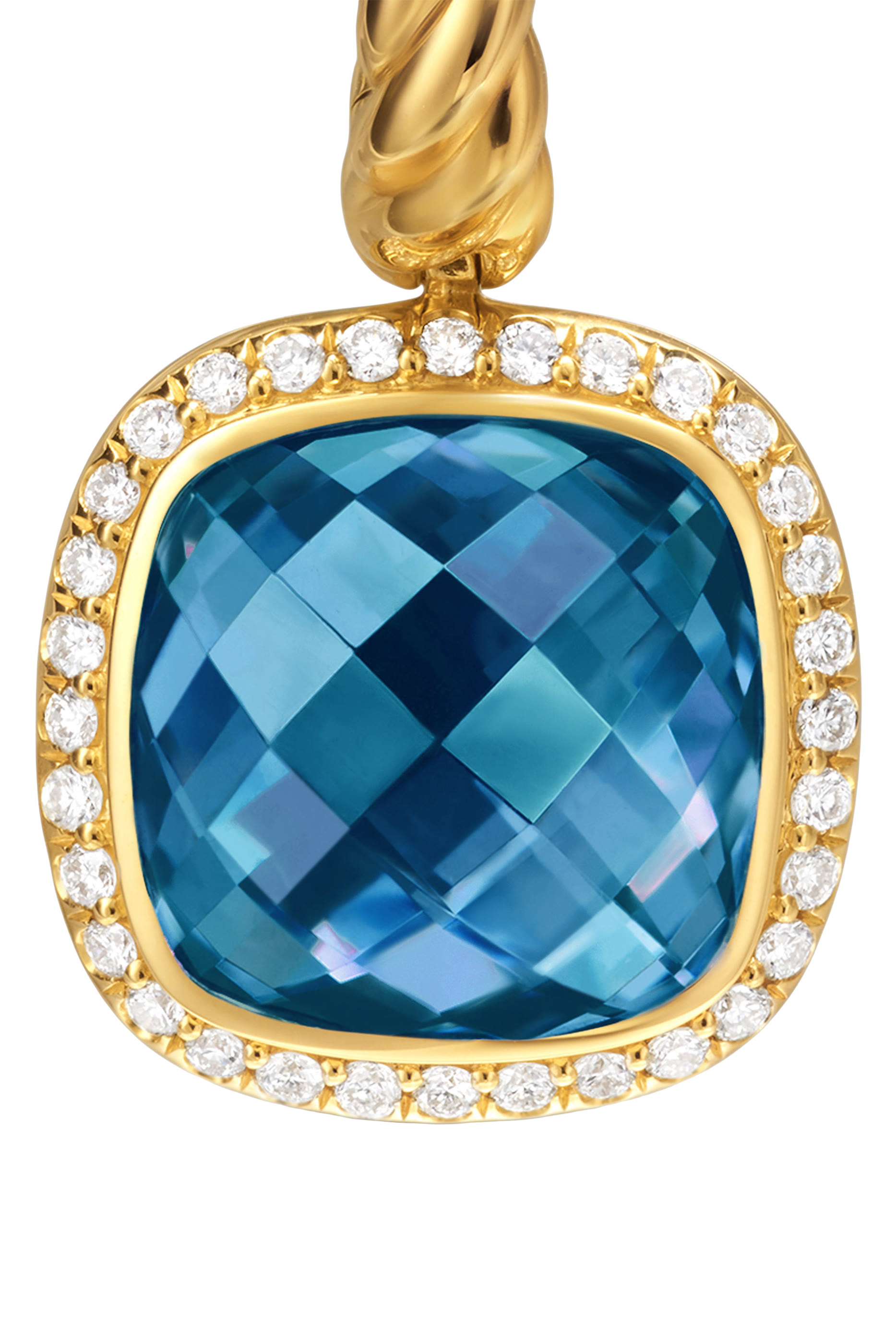 Albion&reg; Drop Earrings, 18K Yellow Gold with Blue Topaz  Diamonds