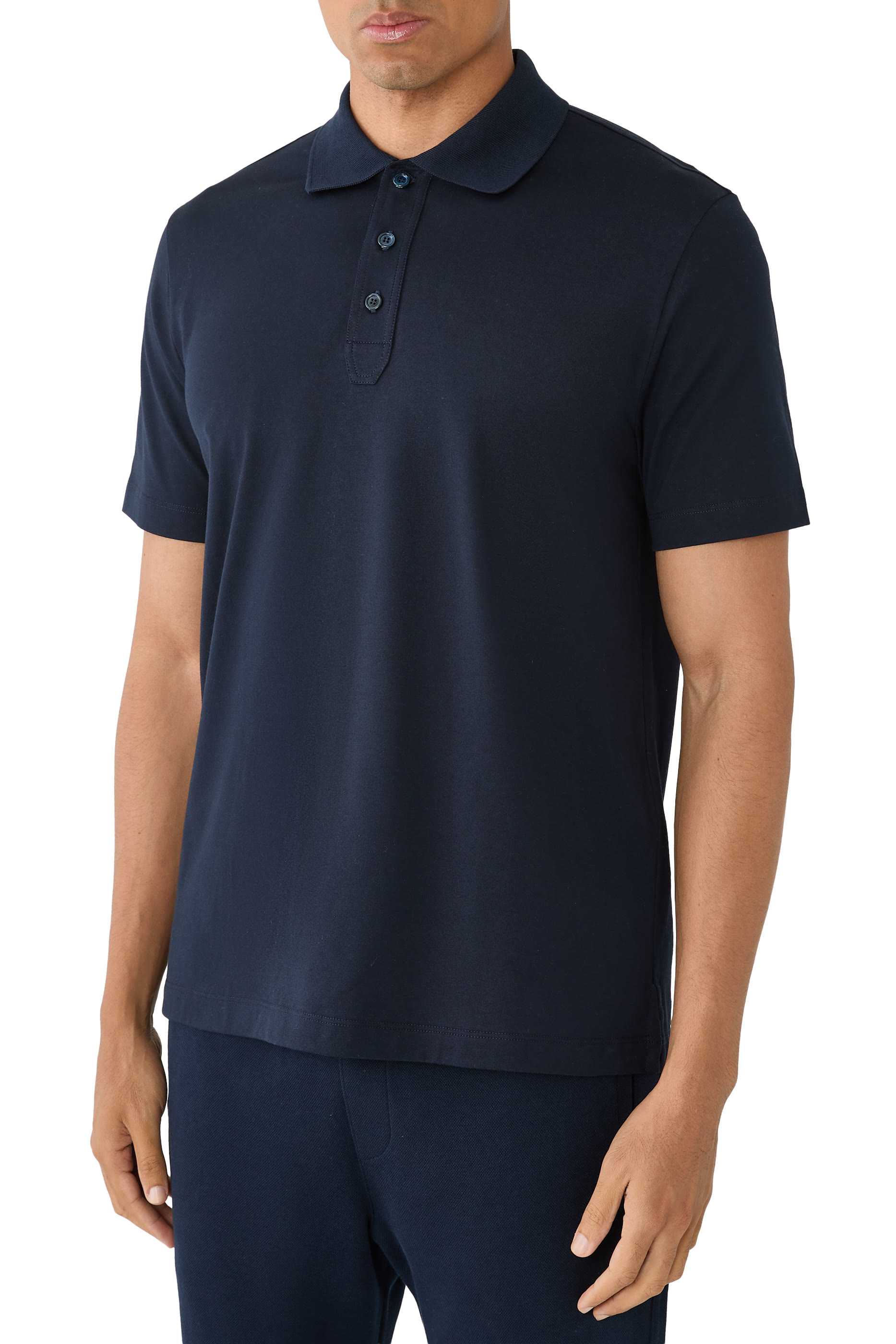 Three-Button Placket Polo Shirt