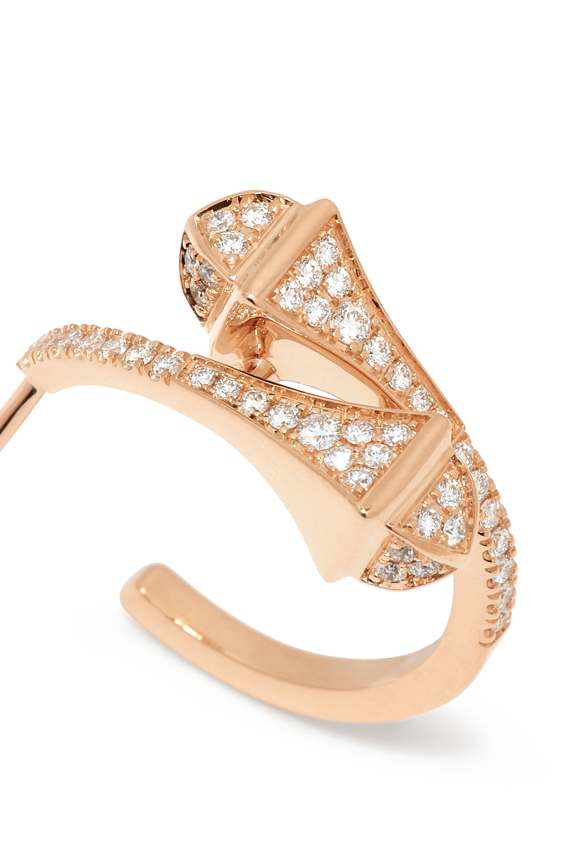 Cleo Open Hoop Earrings, 18k Pink Gold  Diamonds