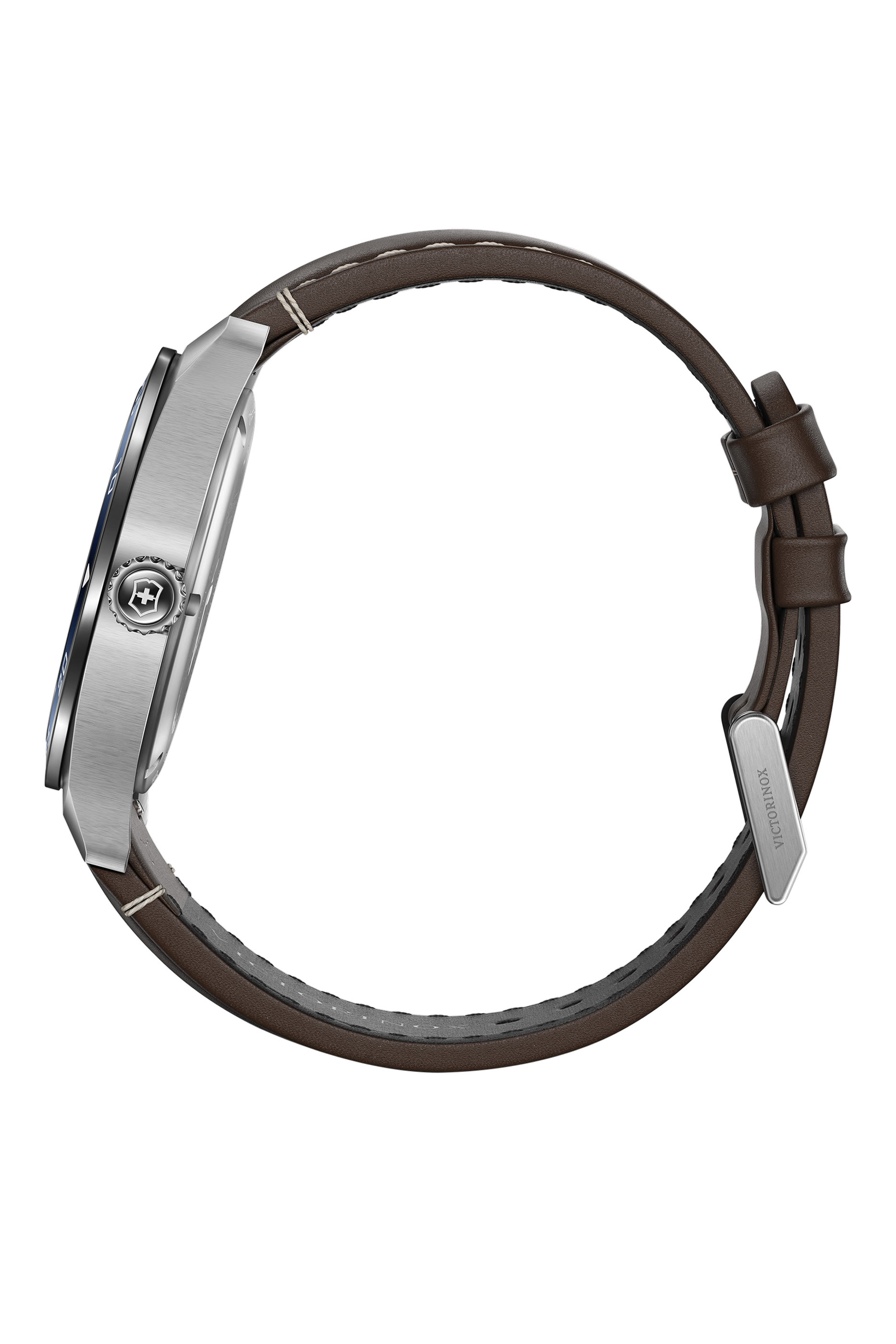 Swiss Army Quartz Watch, Stainless Steel  Leather, 42mm