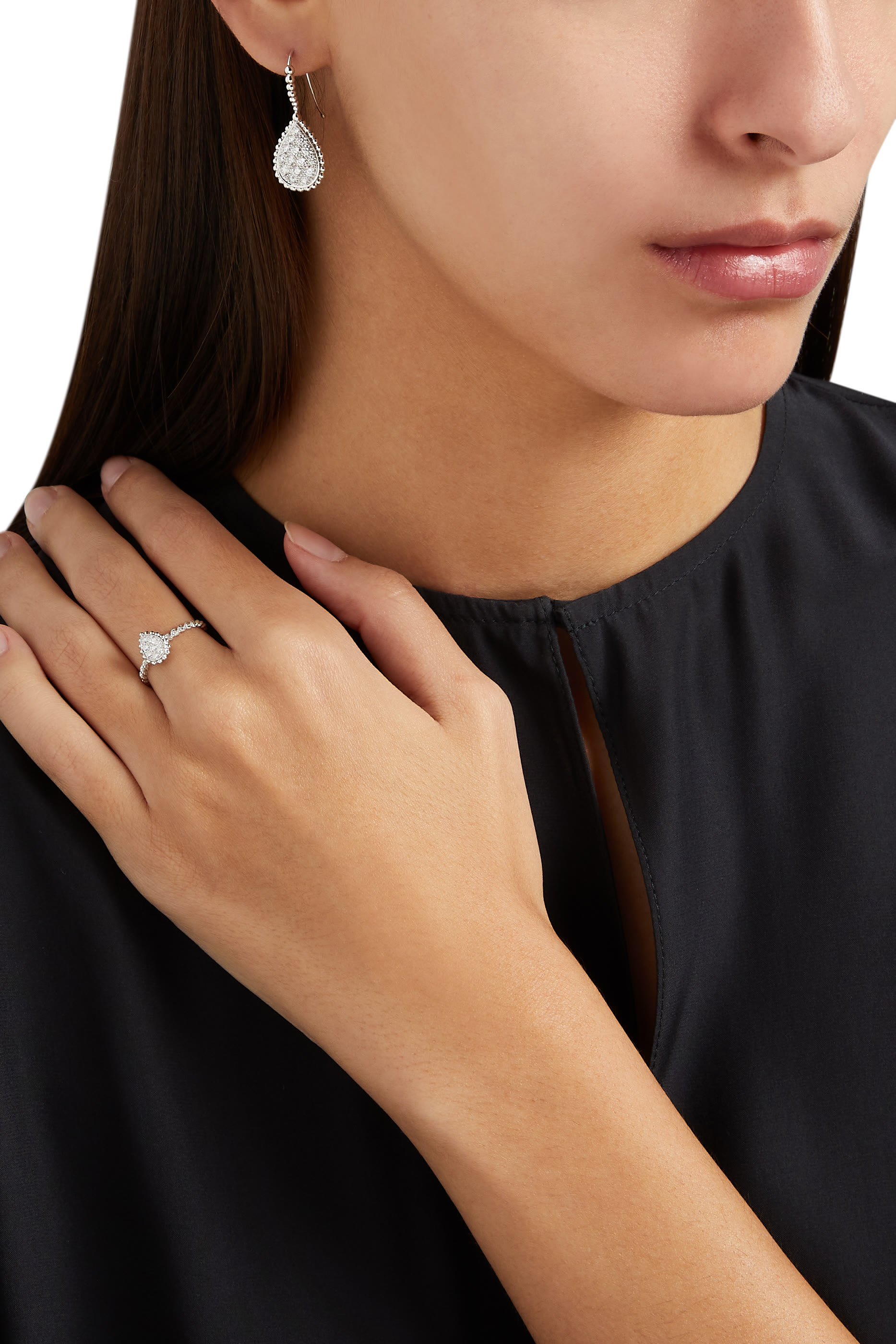 Serpent Boh&egrave;me Ring, 18k White Gold  Diamonds