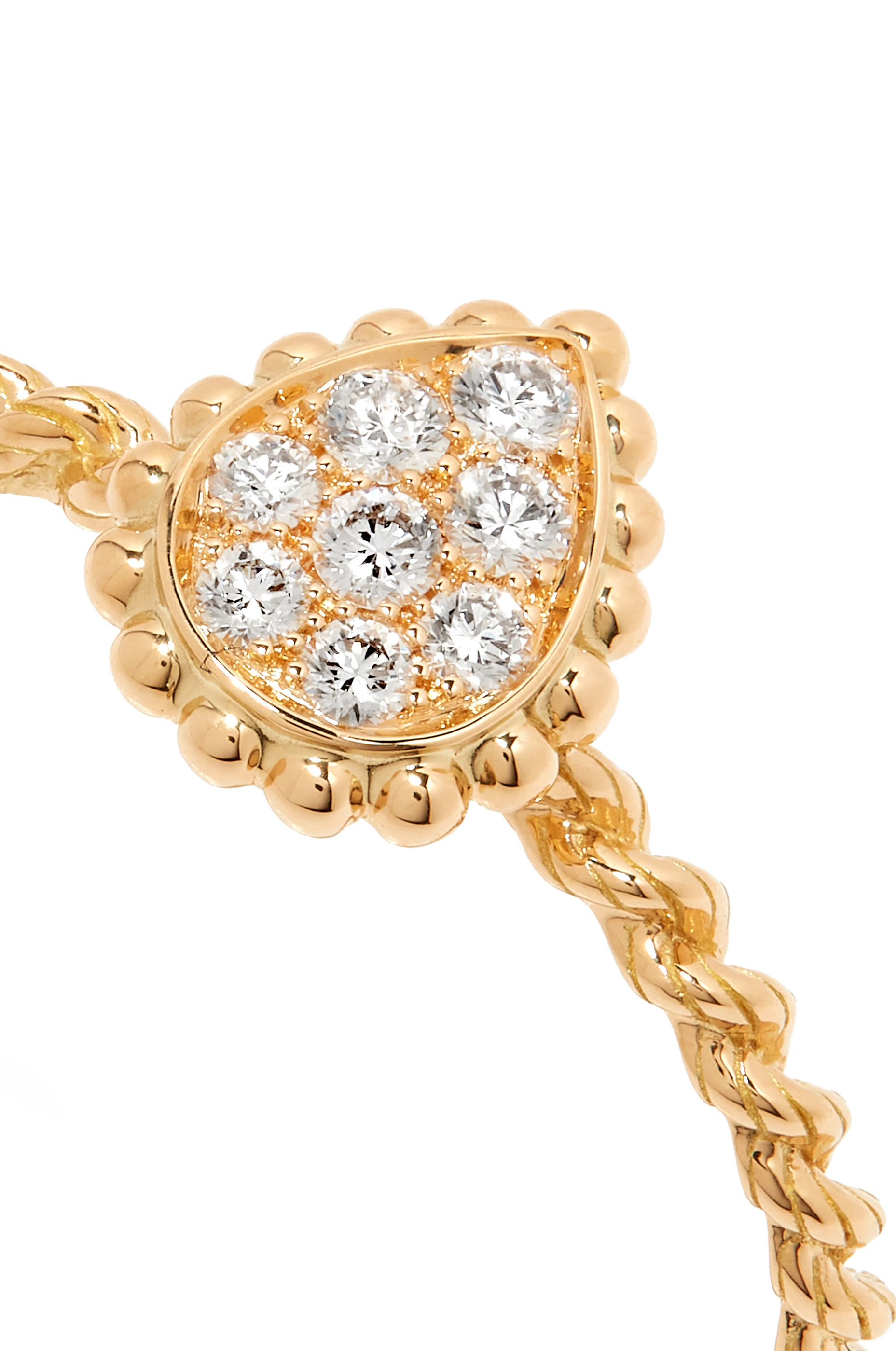 Serpent Boh&egrave;me Xs Motif Ring, Paved With Diamonds, 18k Yellow Gold