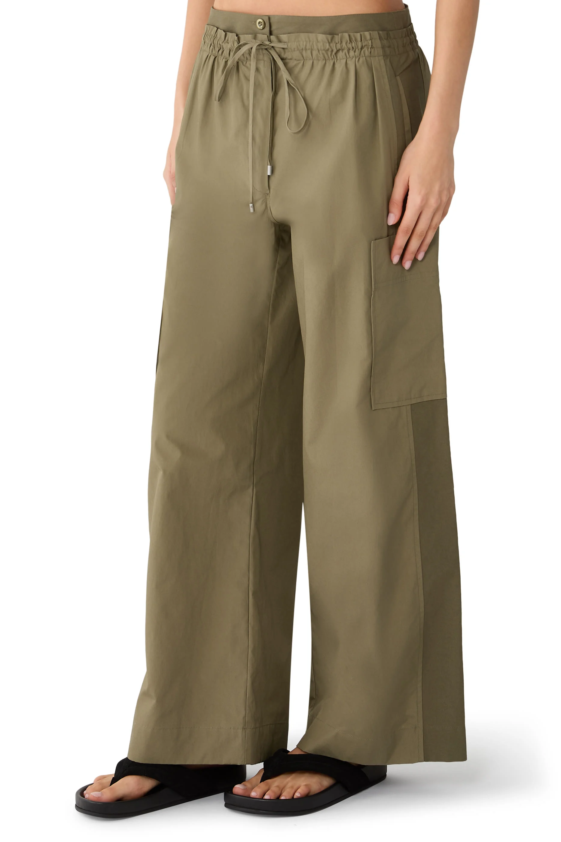 Poplin Double Waistband Pant