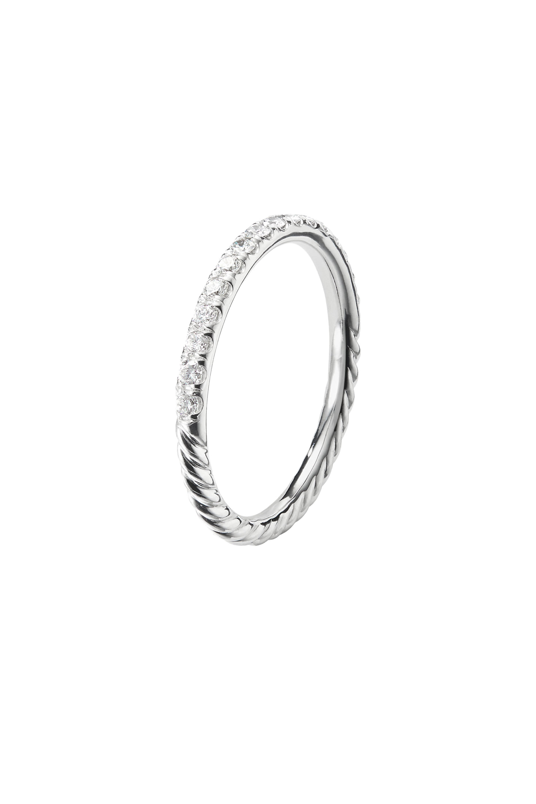 Cable Collectibles Stack Ring, 18k White Gold  Diamonds