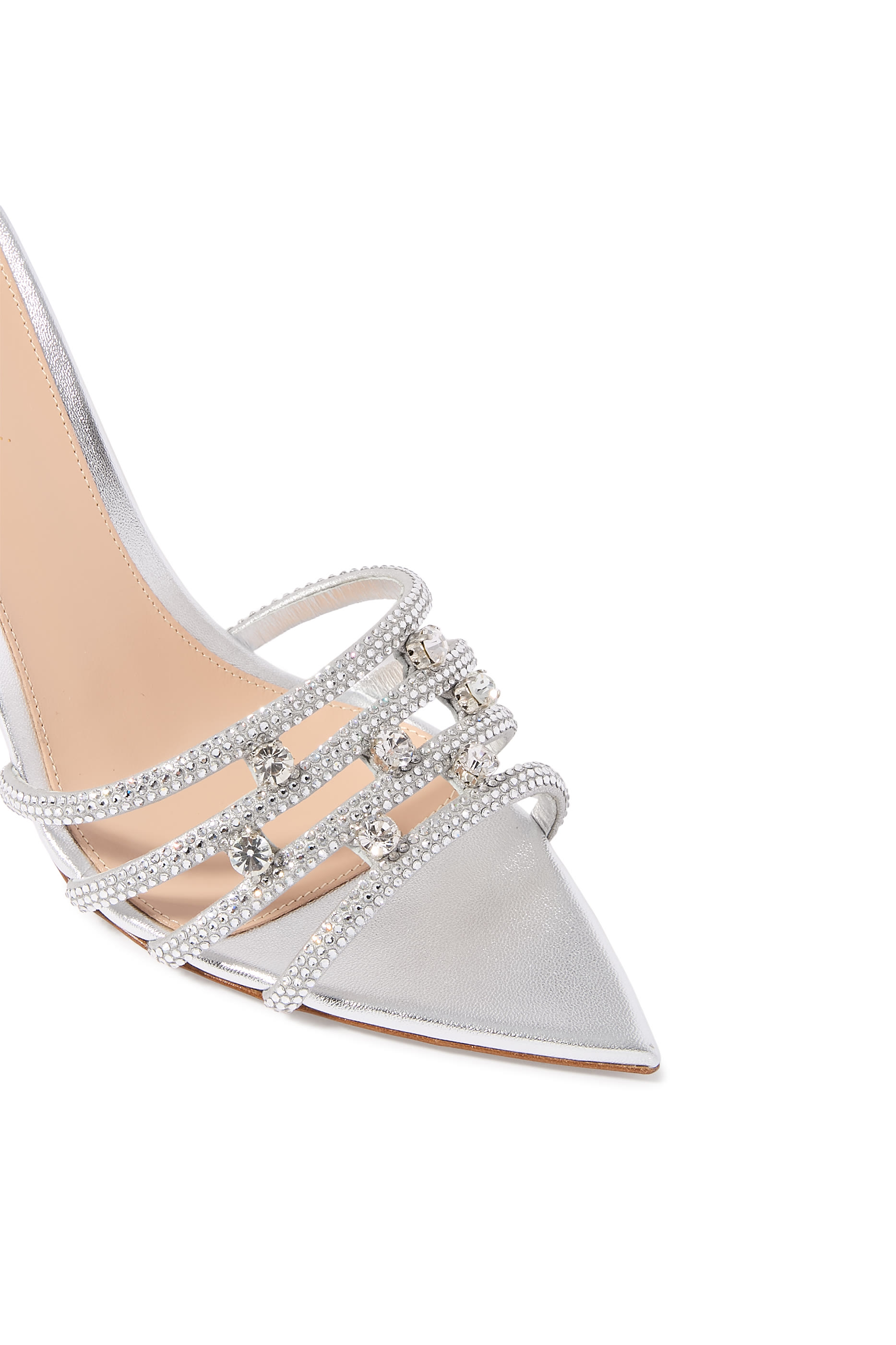 Elisabeth 85 Embellished Mules in Suede Leather