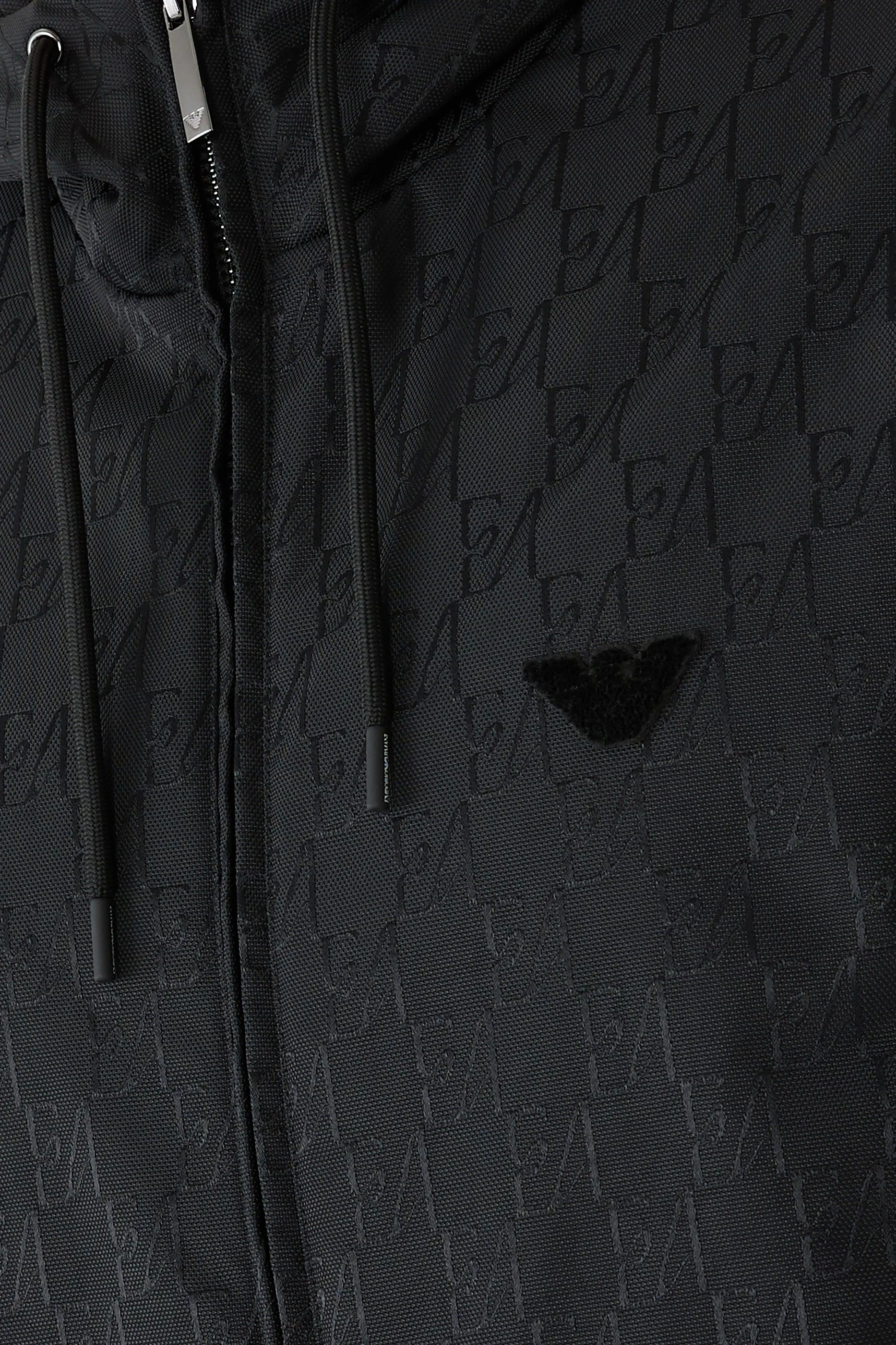 All-Over Monogram Pattern Hooded Blouson Jacket
