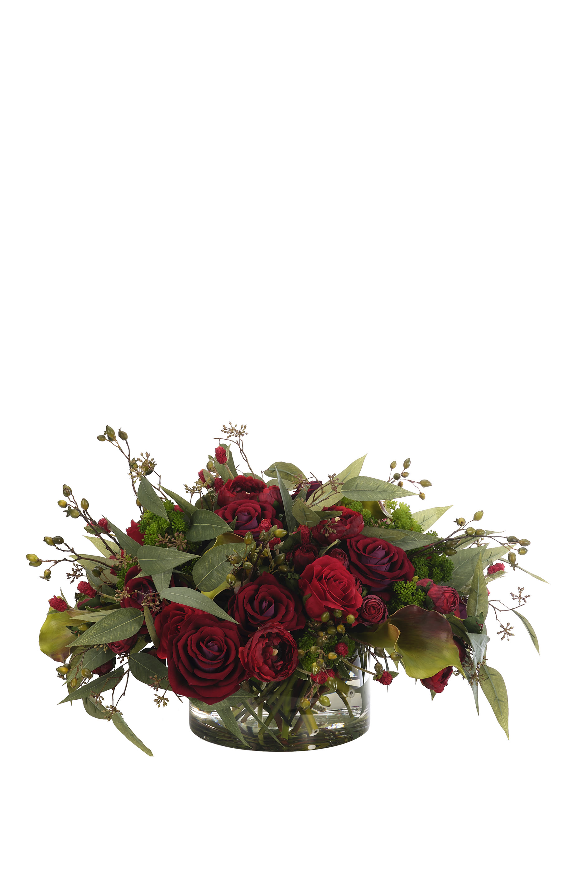 Rose  Lily in Glass Bowl