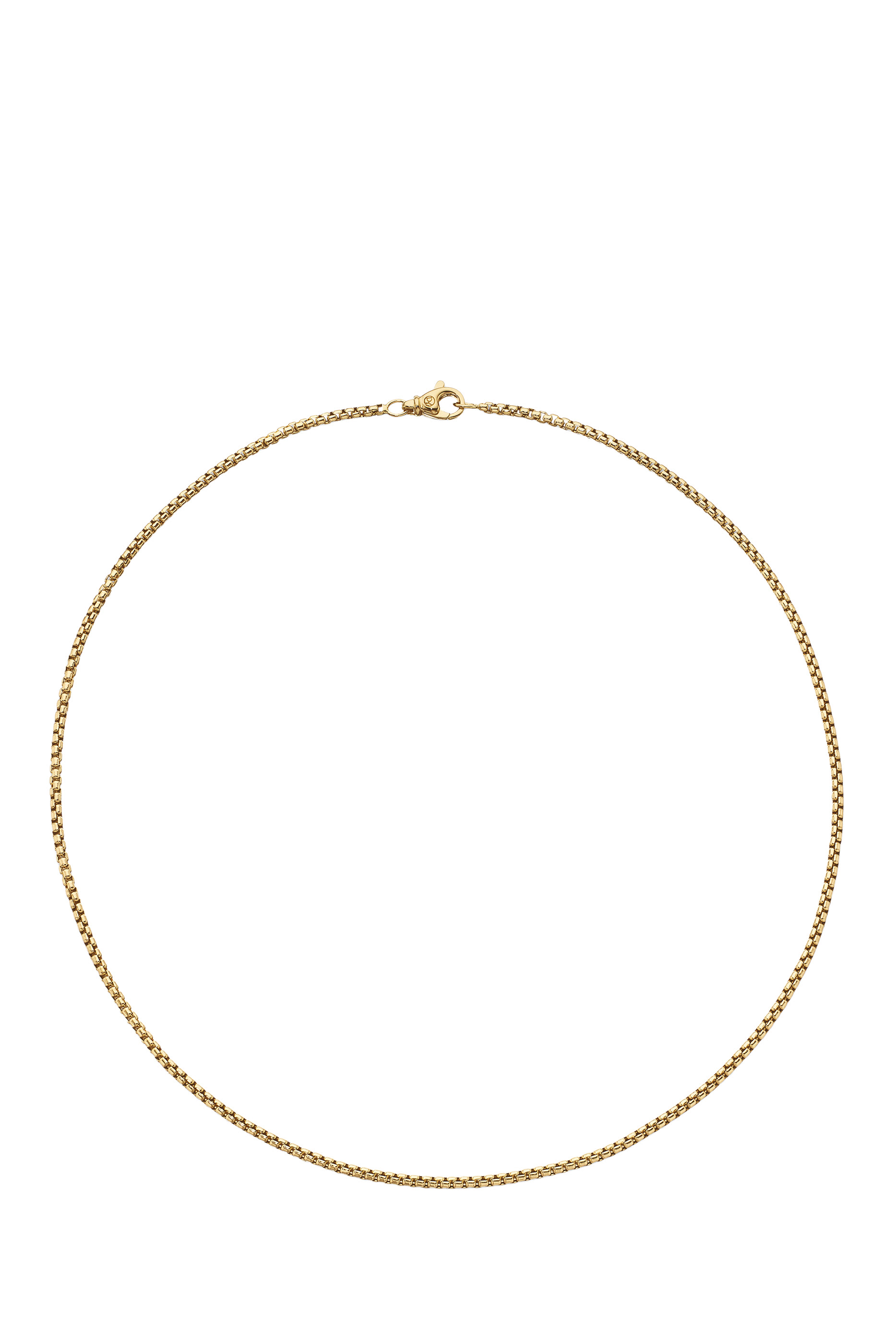 Box Chain Necklace, 18K Yellow Gold