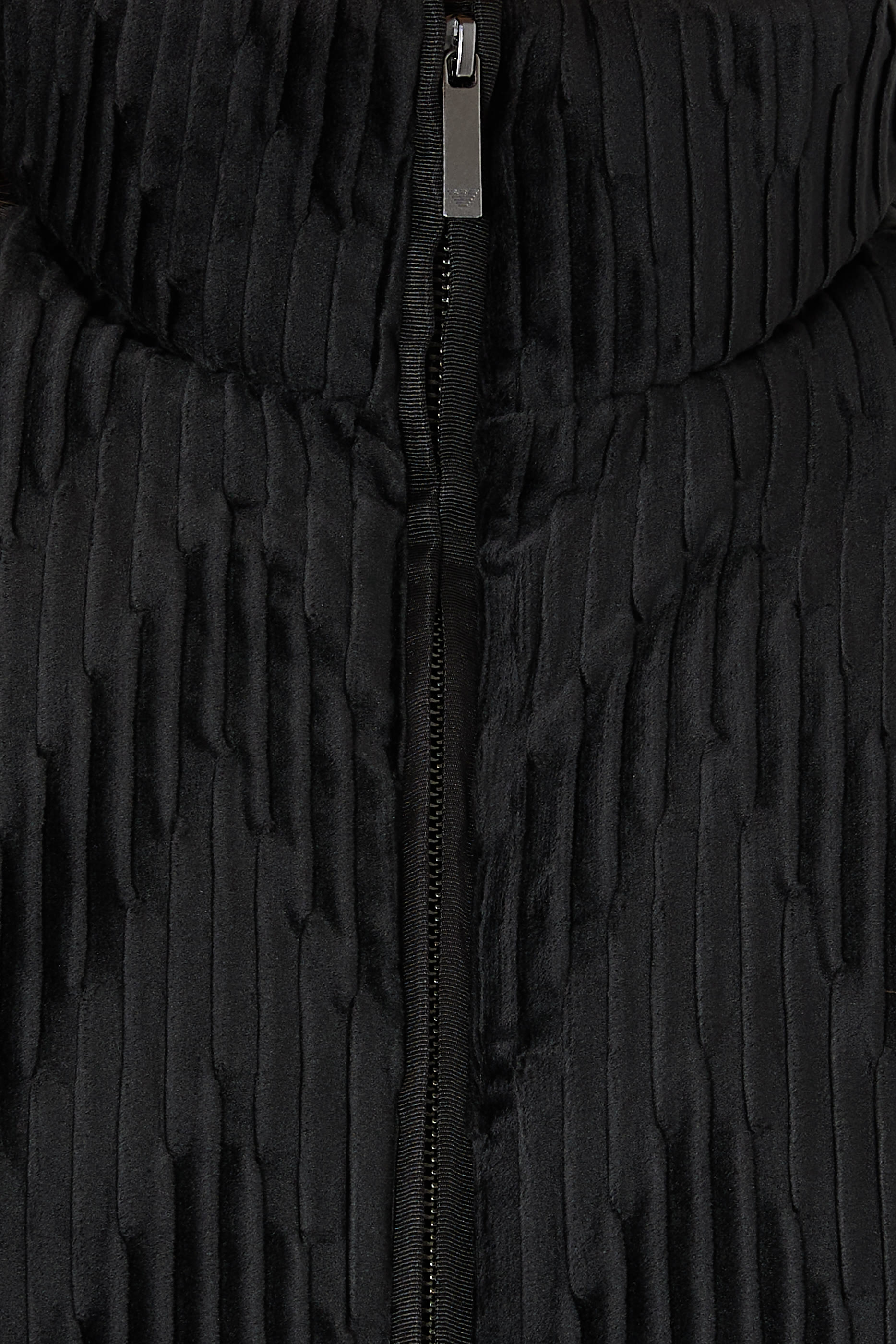 Chevron Pliss&eacute; Velvet Down Jacket
