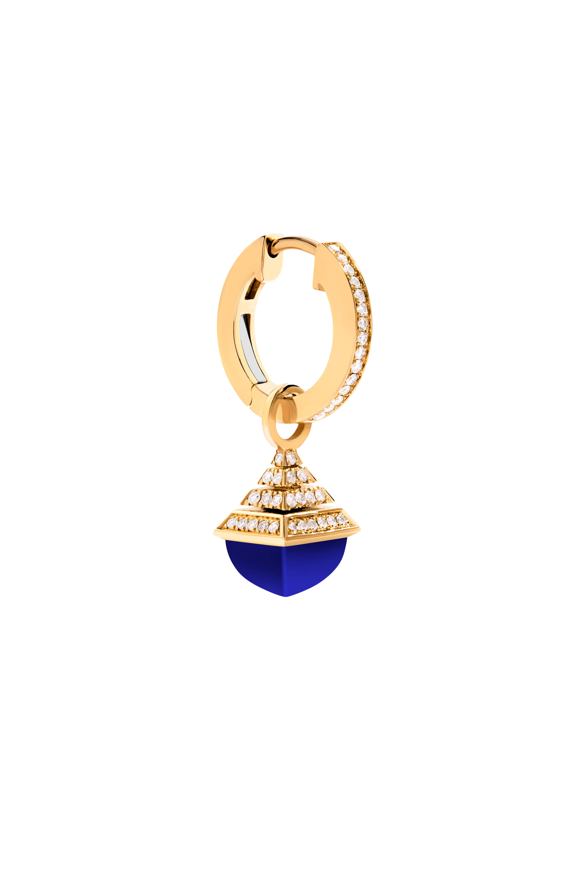 Cleo Mini Rev Drop Earrings, 18k Yellow Gold  Diamonds, Lapis Lazuli