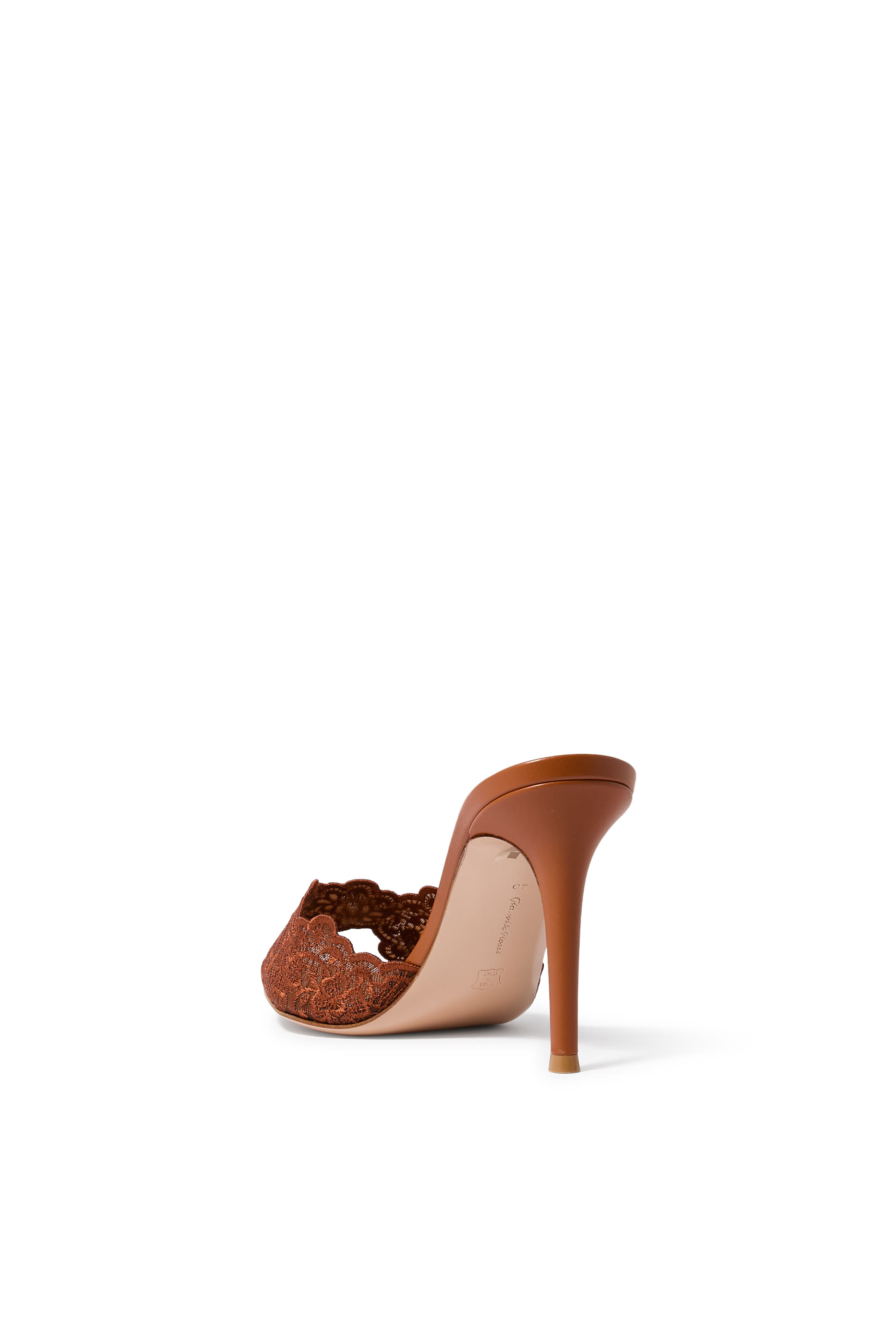 Yvonne 85 Mules in Lace and Leather
